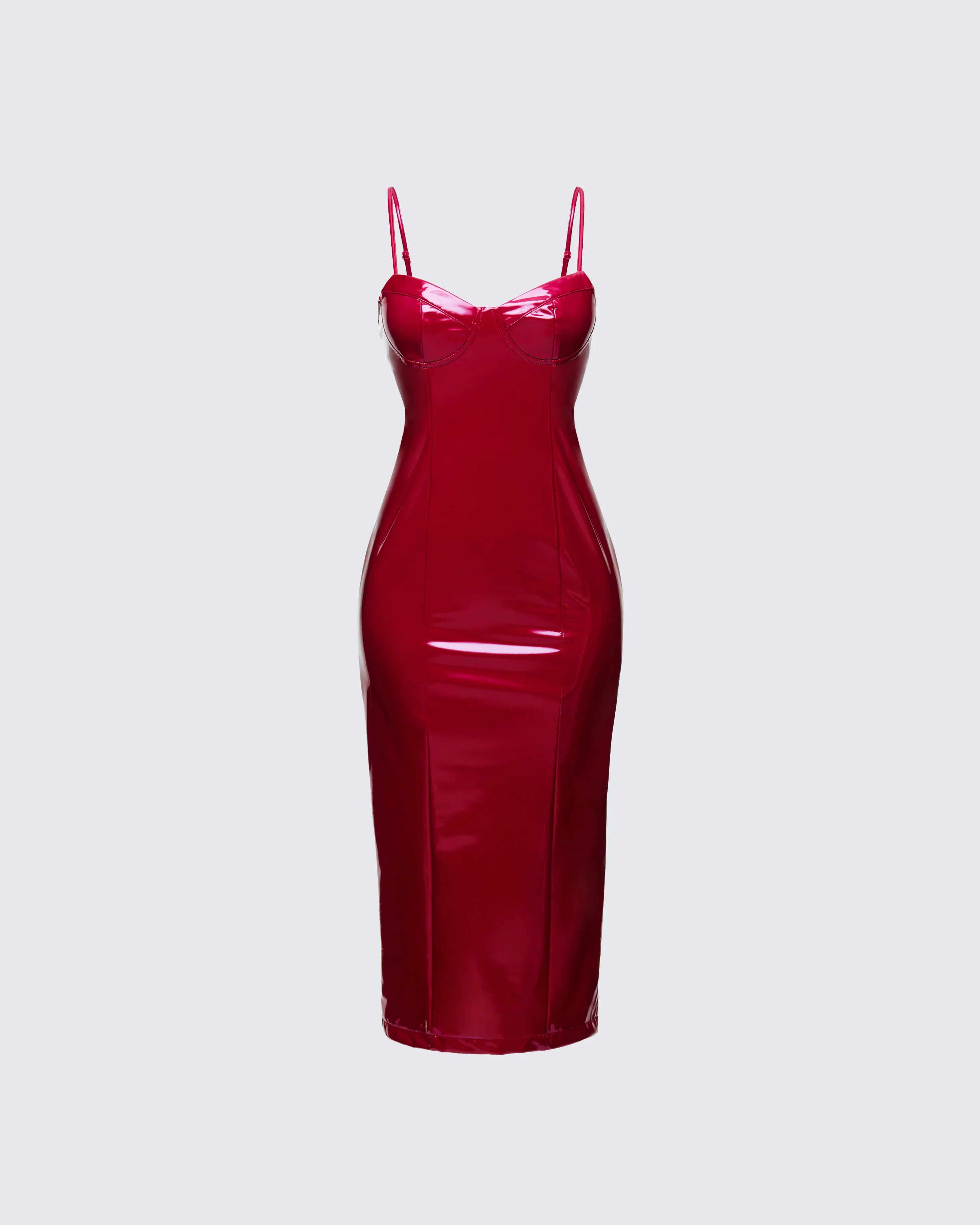 Soraya Burgundy Midi Dress - Image 4