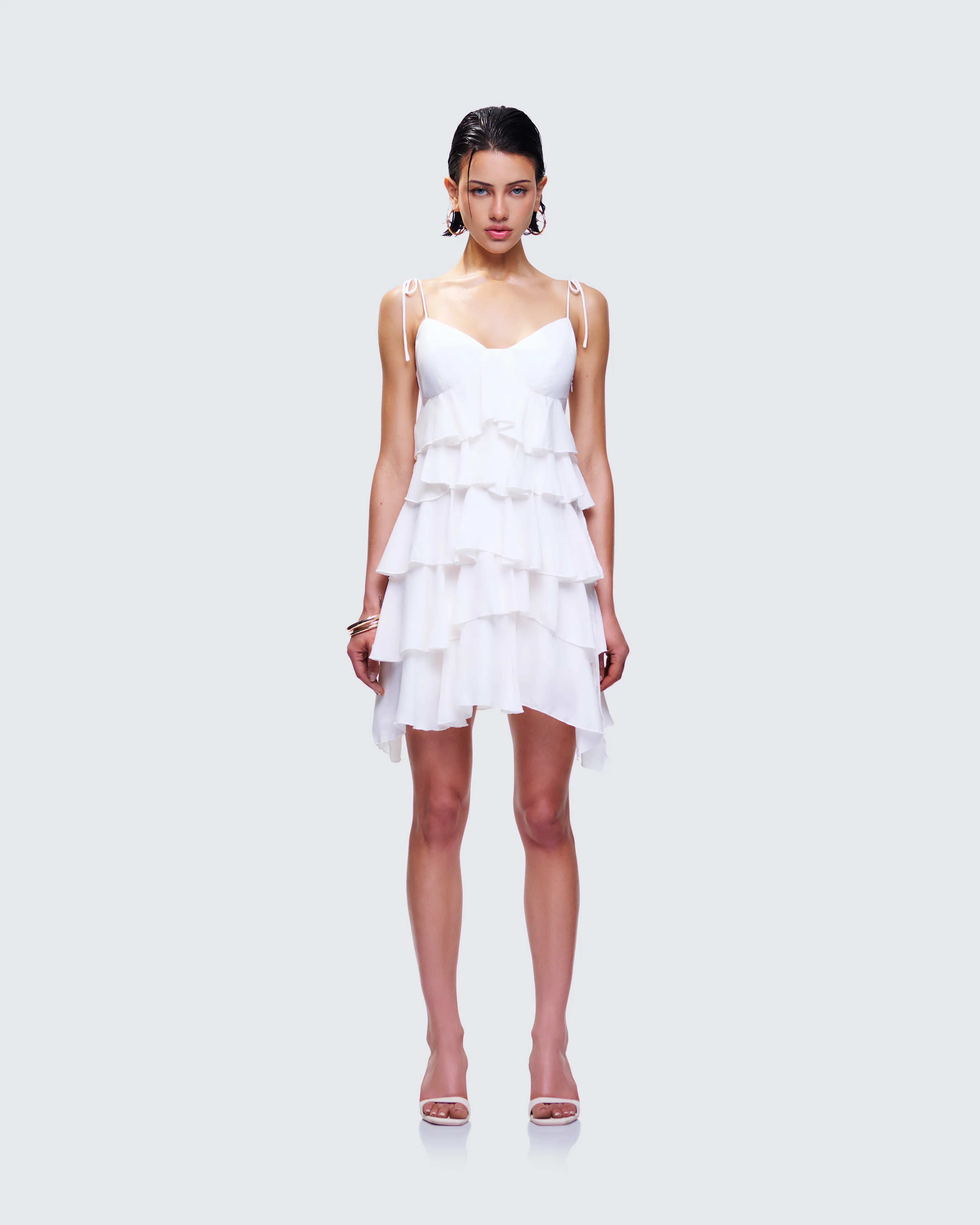 Sorel Ivory Tiered Ruffle Dress - Image 2