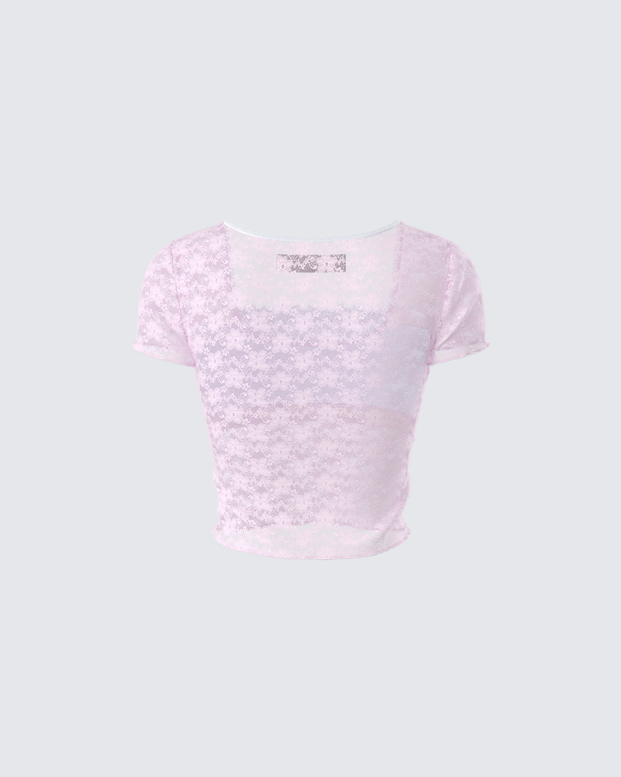 Stefanie Pink Lace Top - Image 3