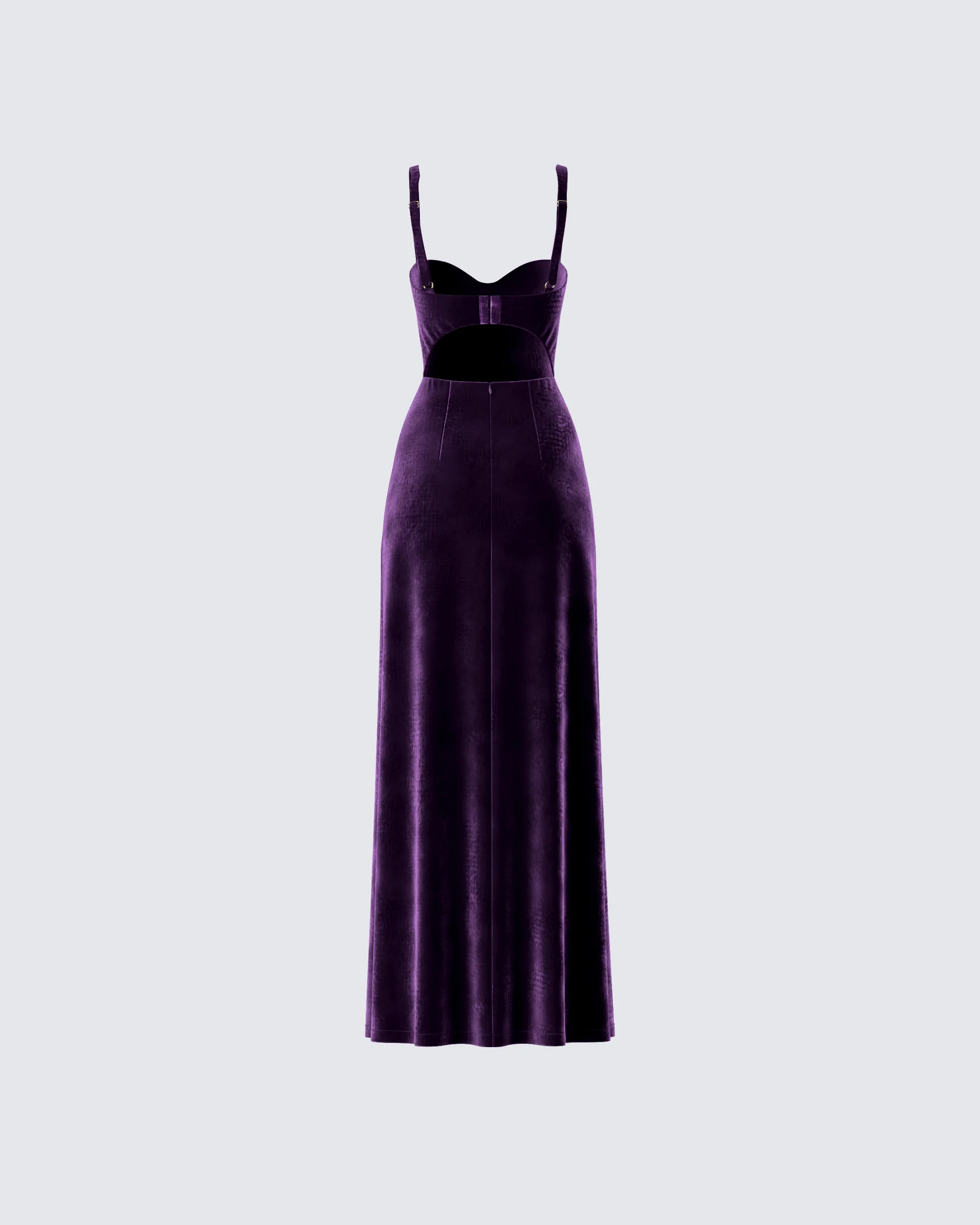 Stephanie Purple Velvet Maxi Dress - Image 3