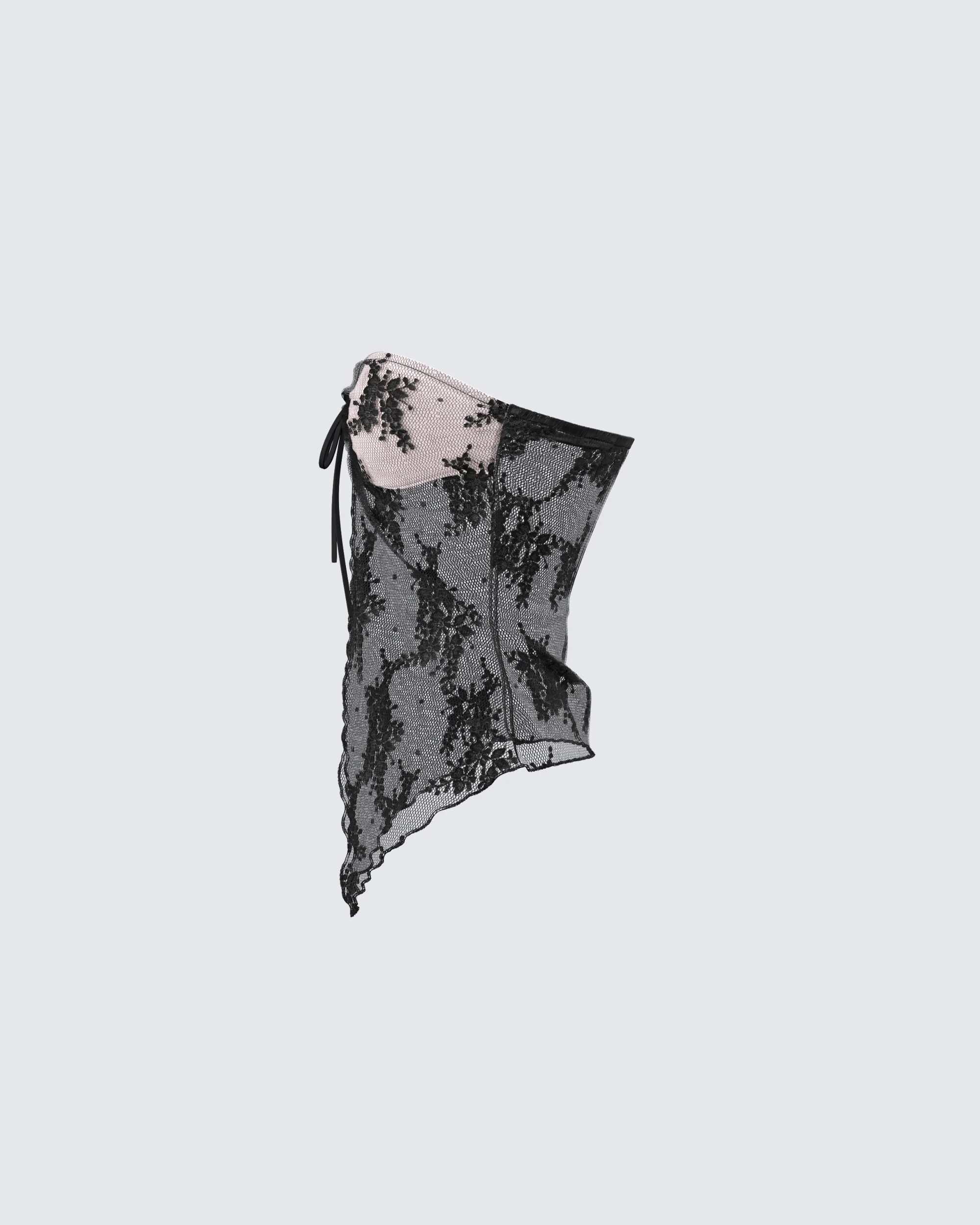 Summer Black Lace Strapless Top - Image 2