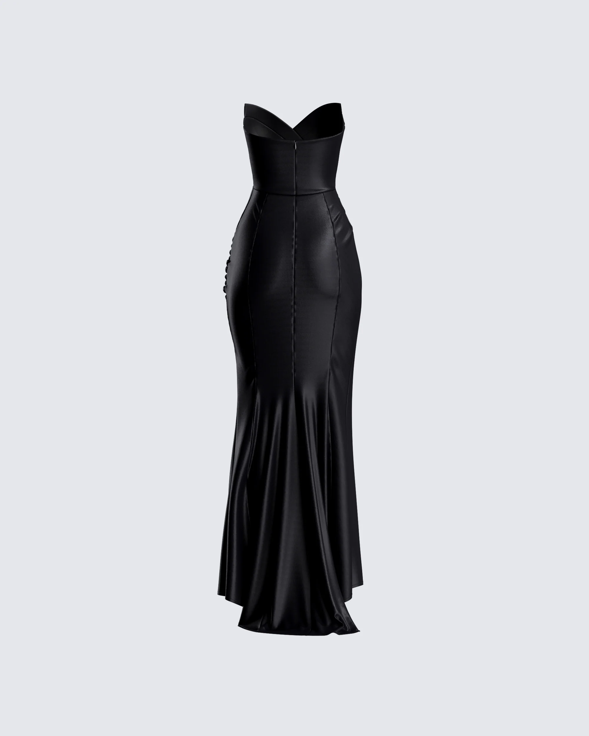 Suri Black Satin Strapless Gown - Image 3