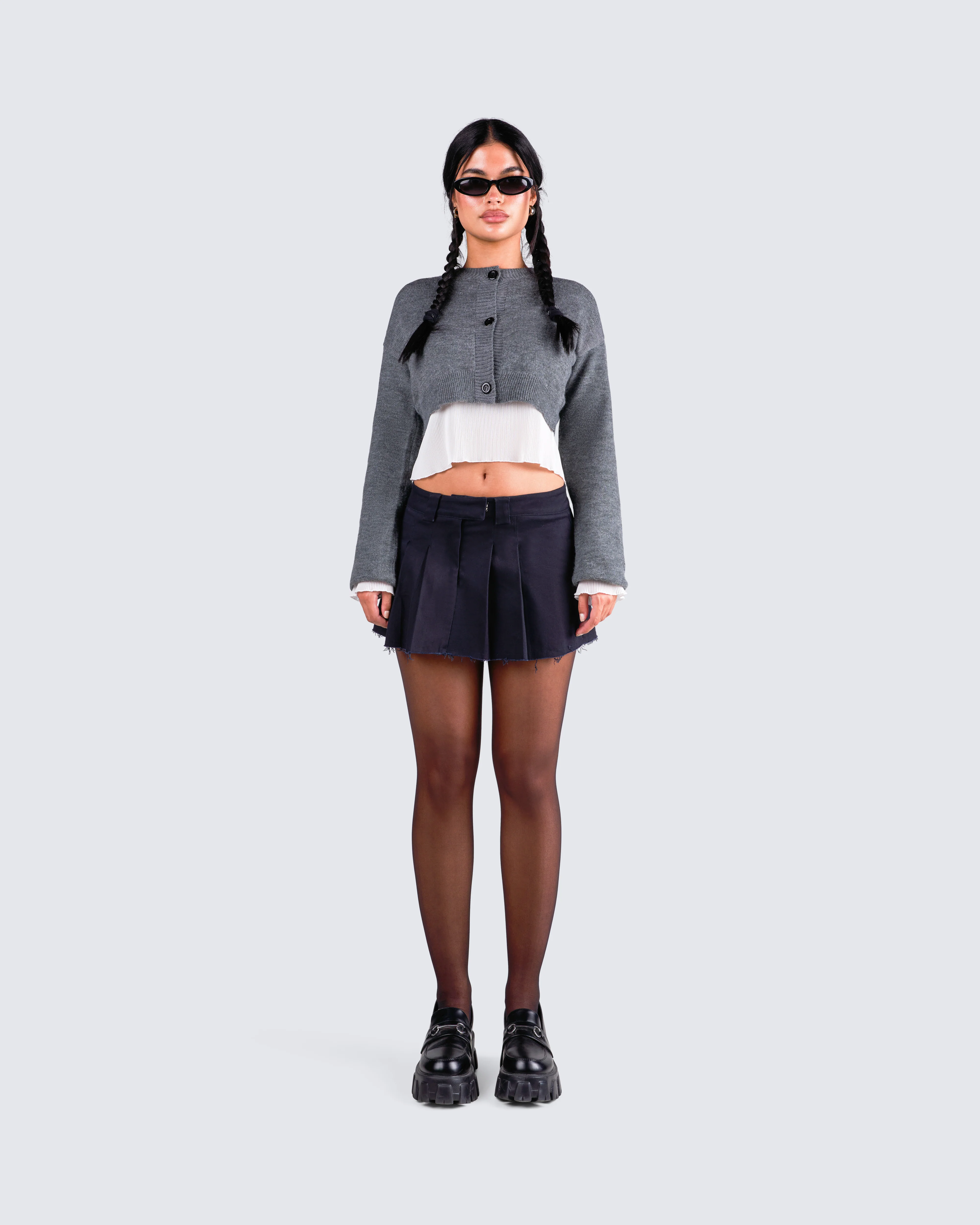 Svetlana Grey Sweater Cardigan - Image 4