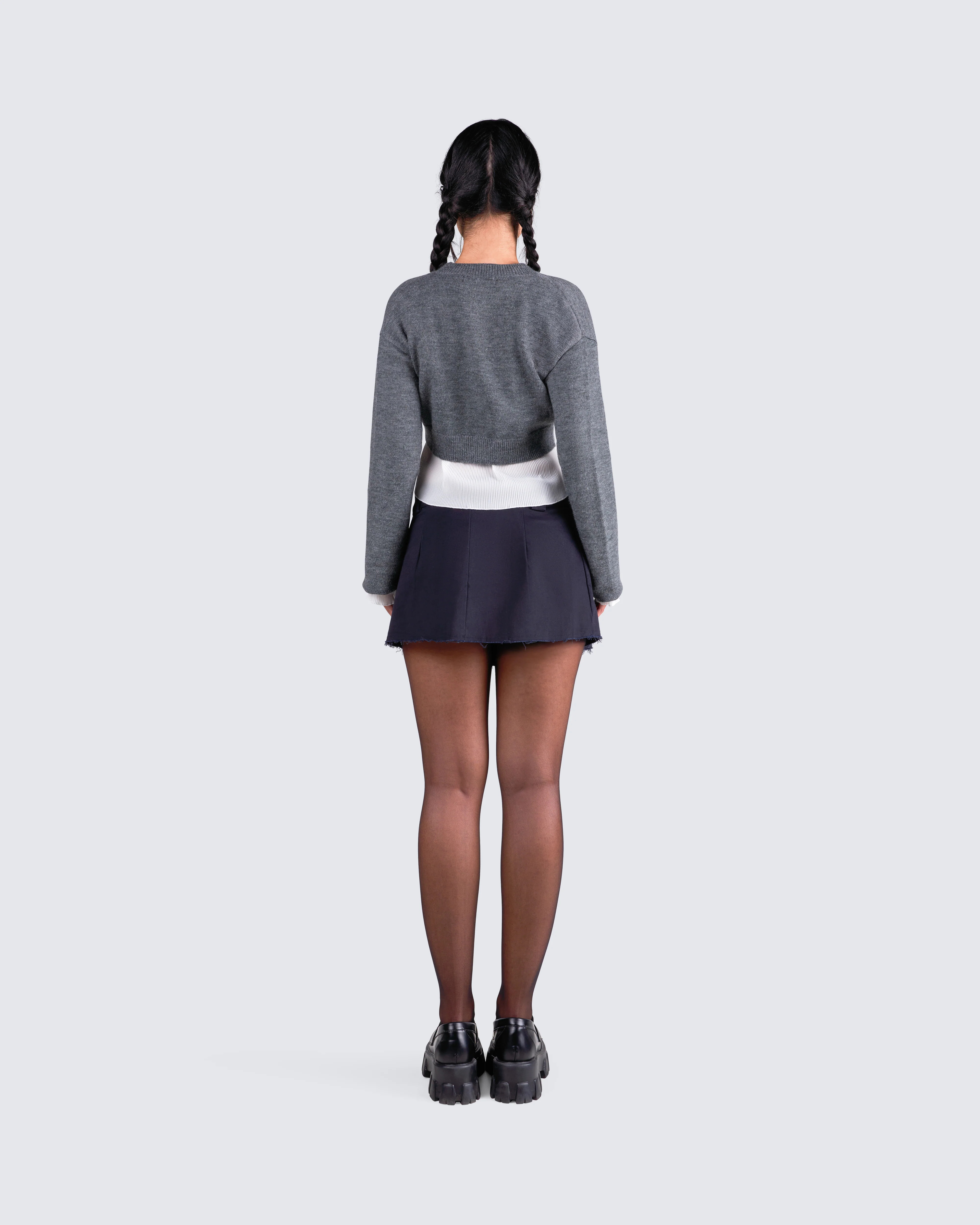 Svetlana Grey Sweater Cardigan - Image 7