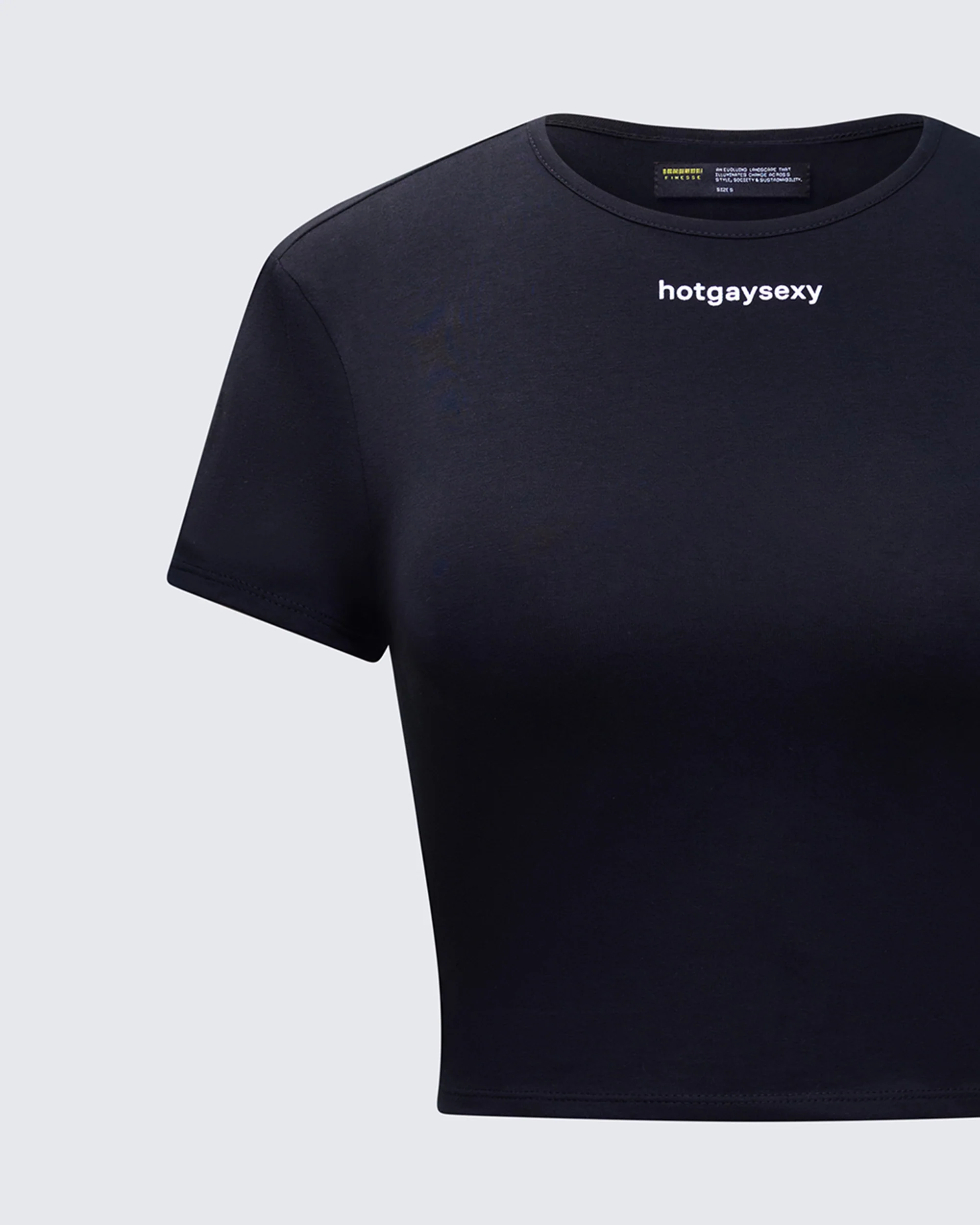Swara Black Slogan Baby Tee - Image 6