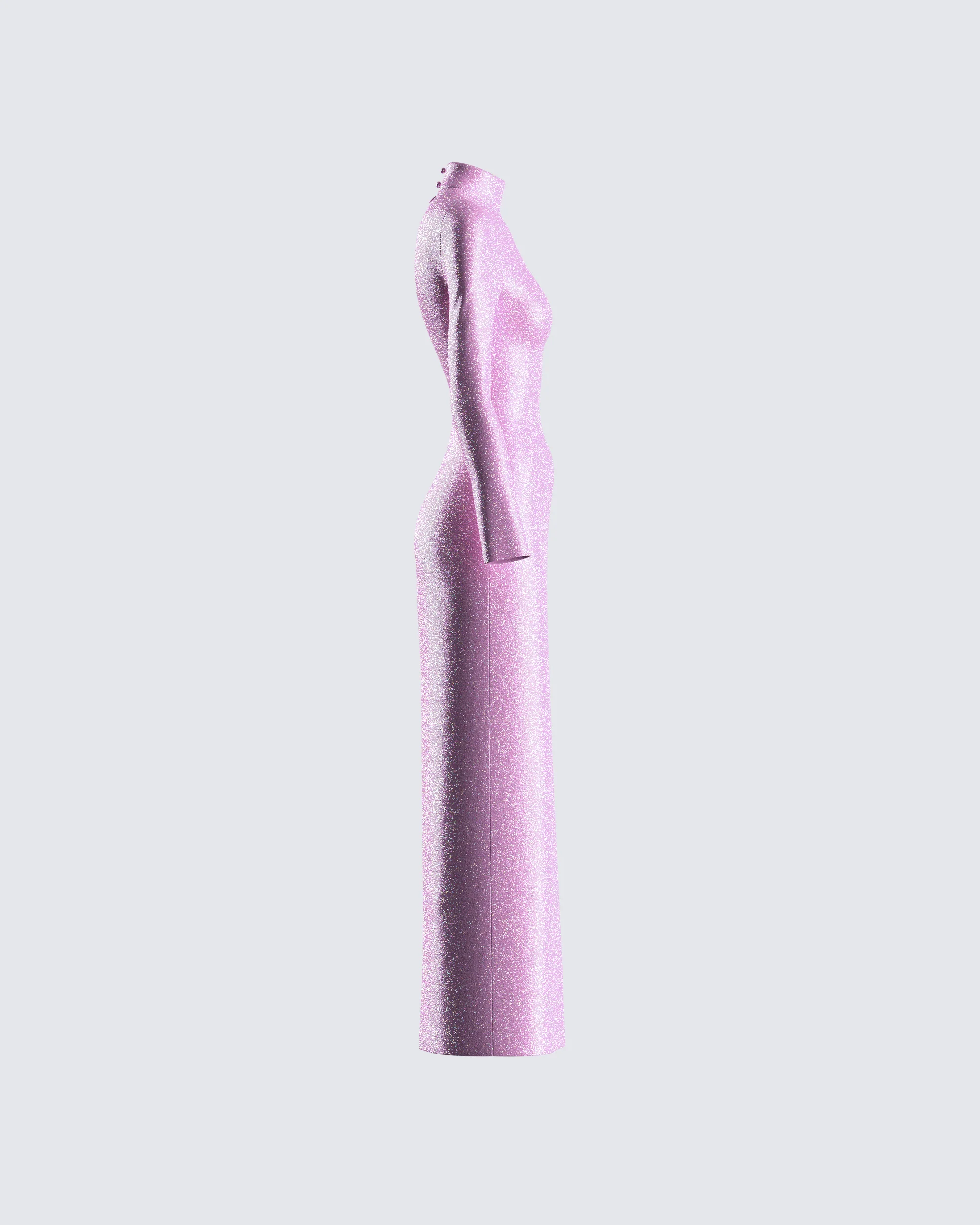 Sy Pink Shimmer Knit Maxi Dress - Image 2