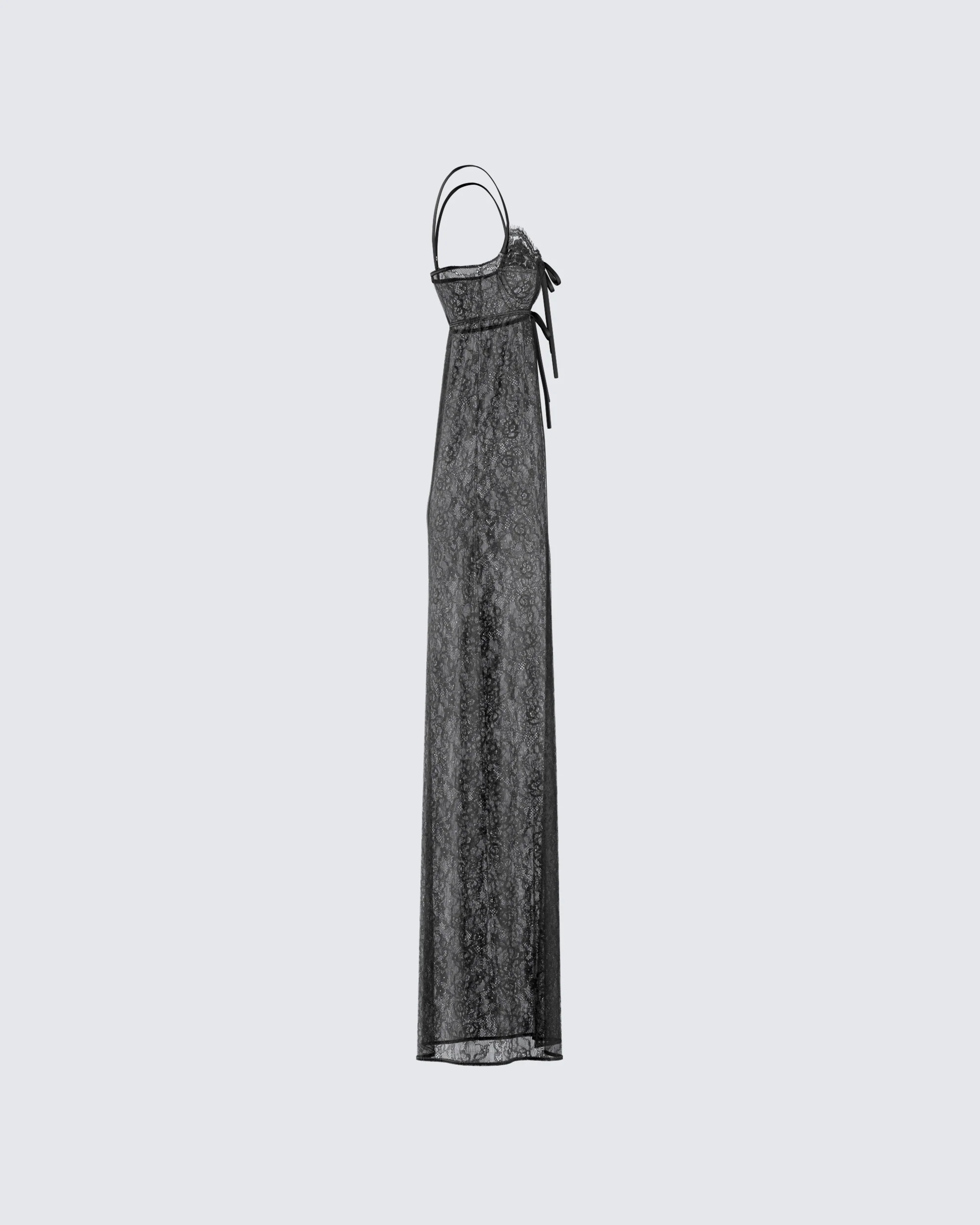 Sylvia Black Lace Maxi Top - Image 2