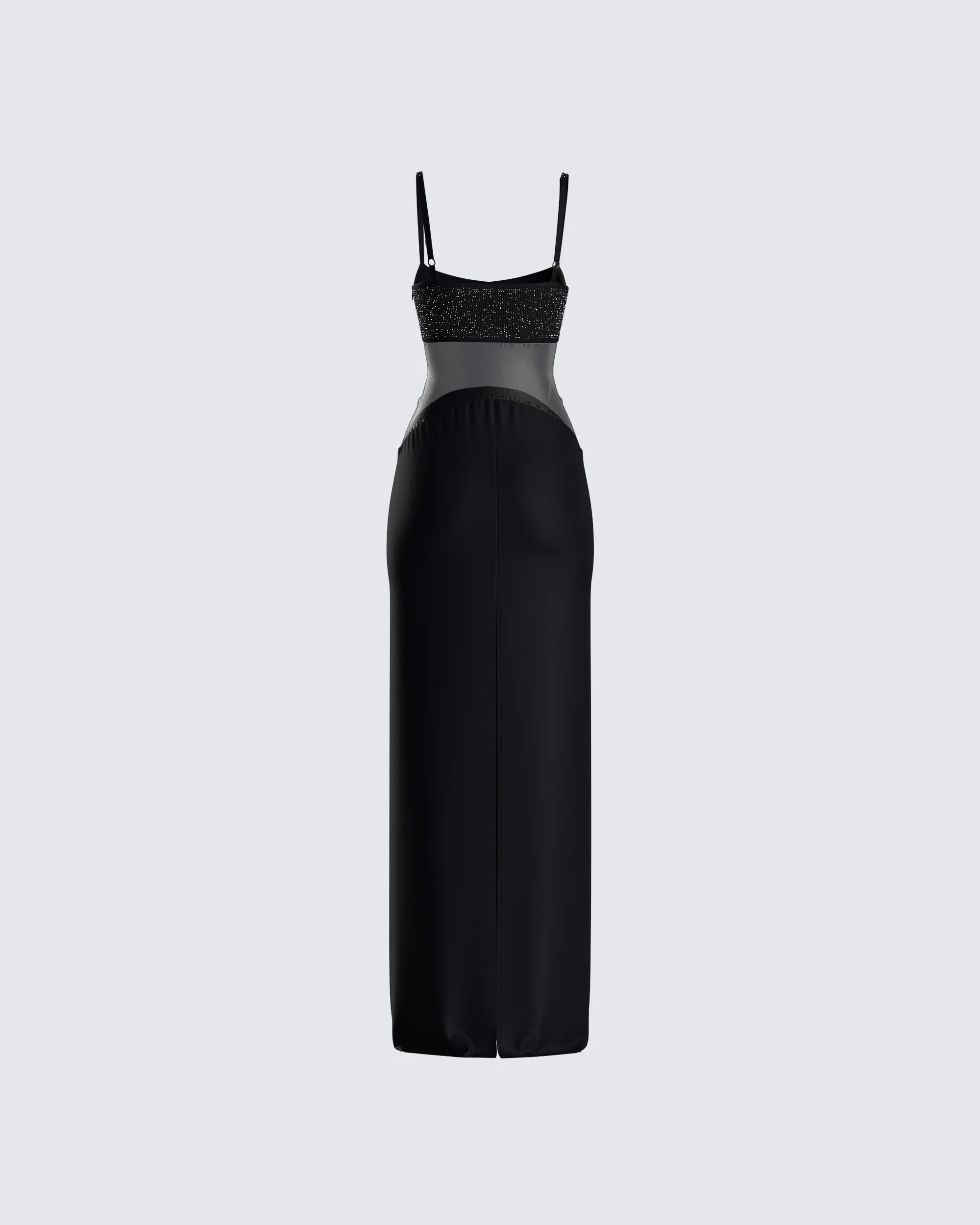 Tahlia Black Rhinestone Maxi Dress - Image 3
