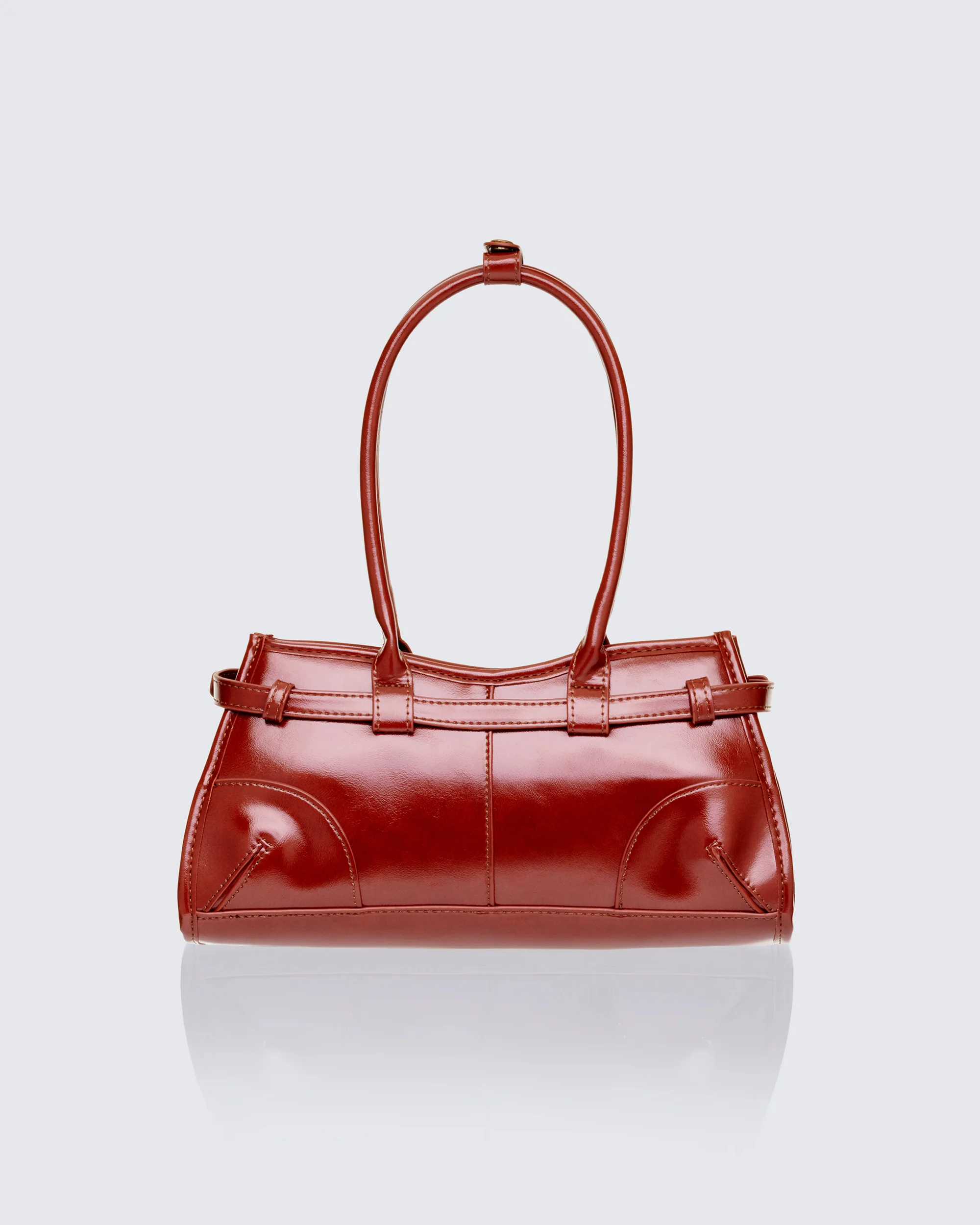 Talya Brown Belted Lady Bag - Image 2