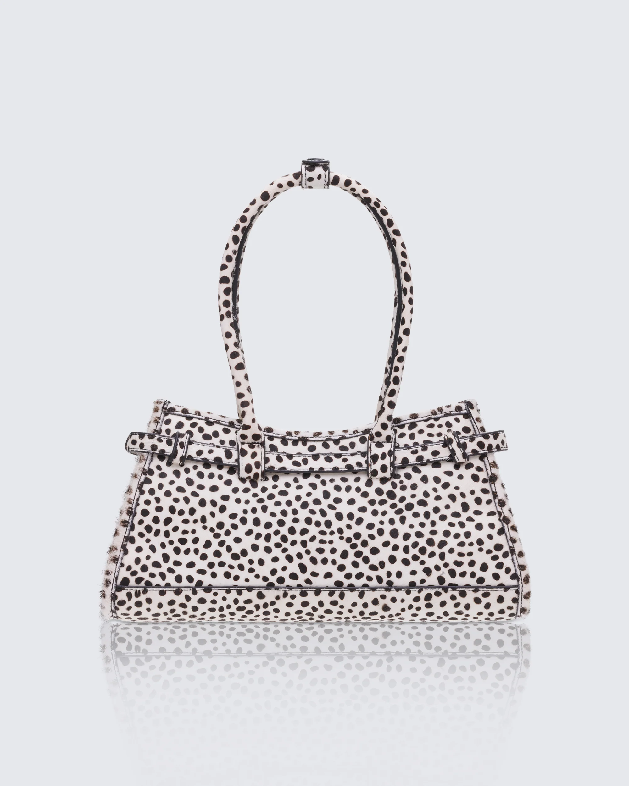 Talya Real Leather Dalmatian Belted Lady Bag - Image 2