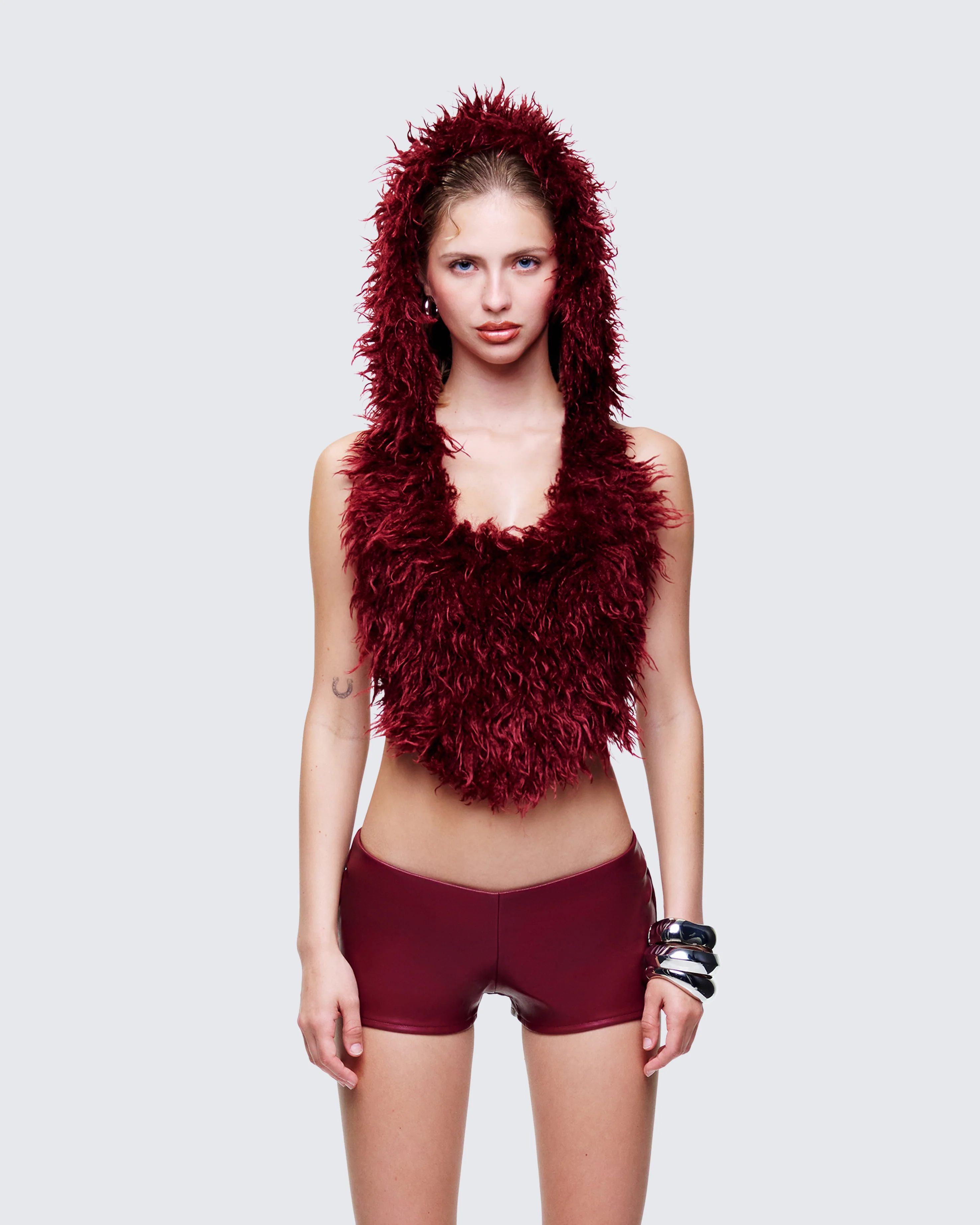 Tamara Plum Backless Hood Top - Image 2