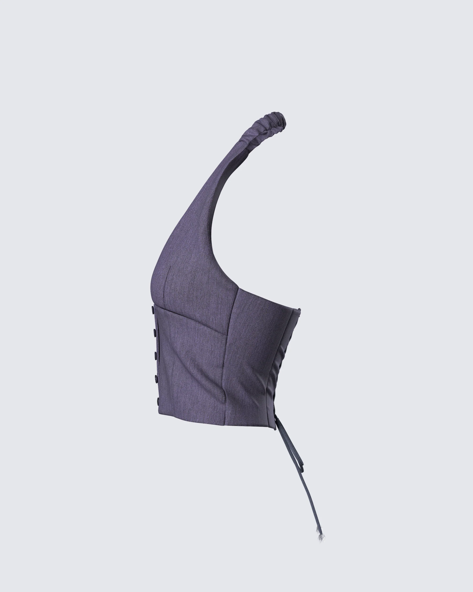 Tami Grey Suiting Halter Top - Image 2