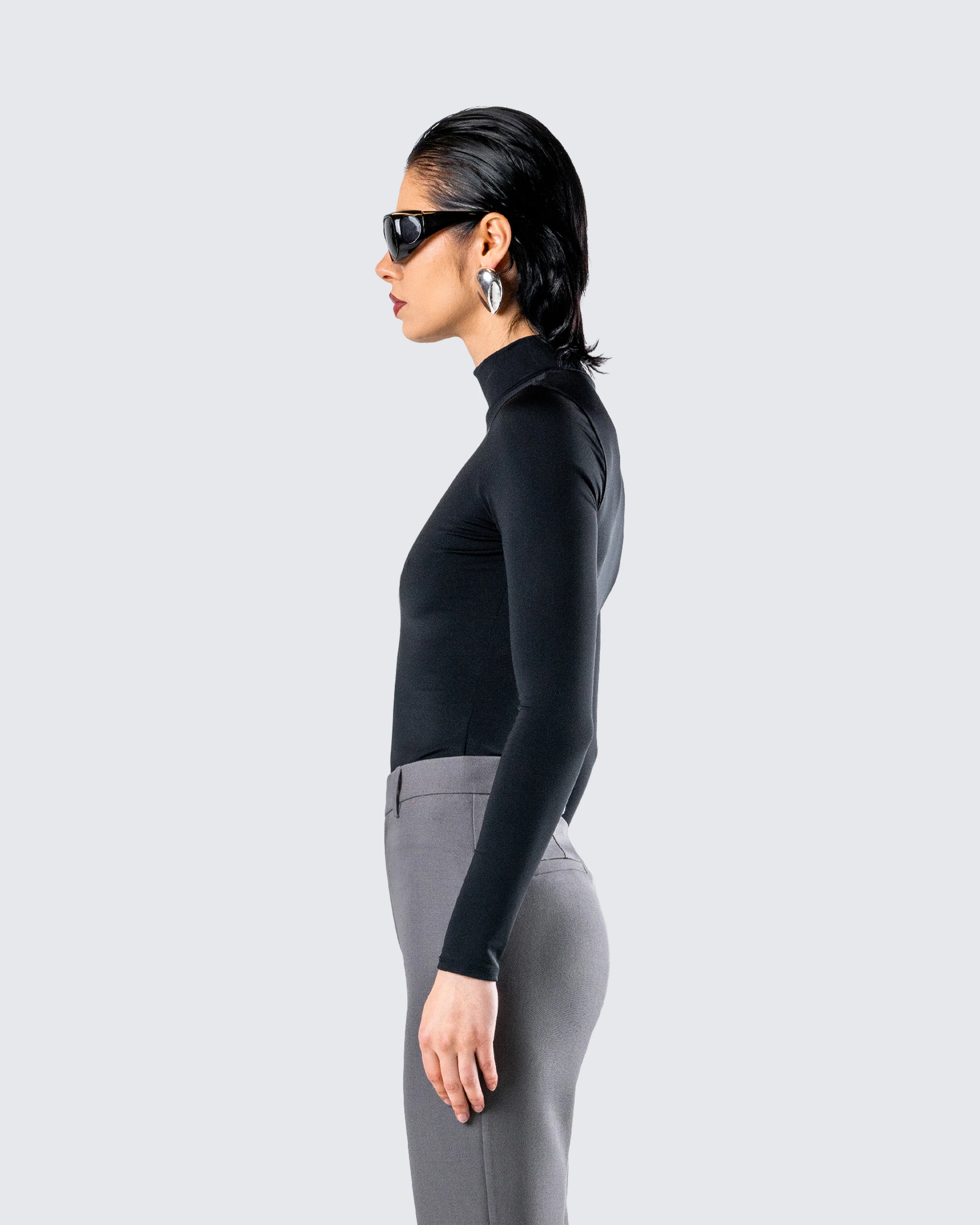 Tana Black Mockneck Top - Image 4