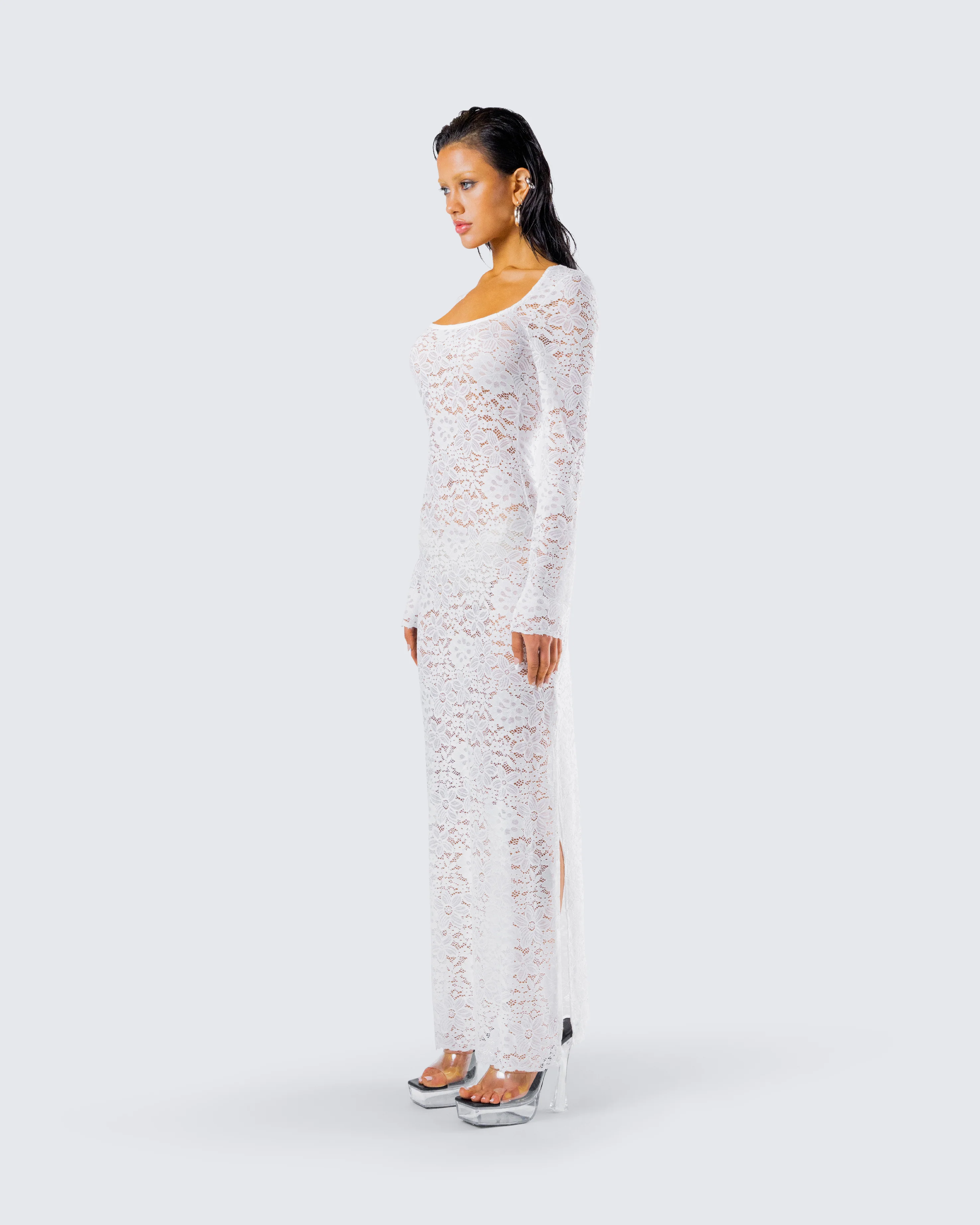 Tanith White Lace Maxi Dress - Image 5