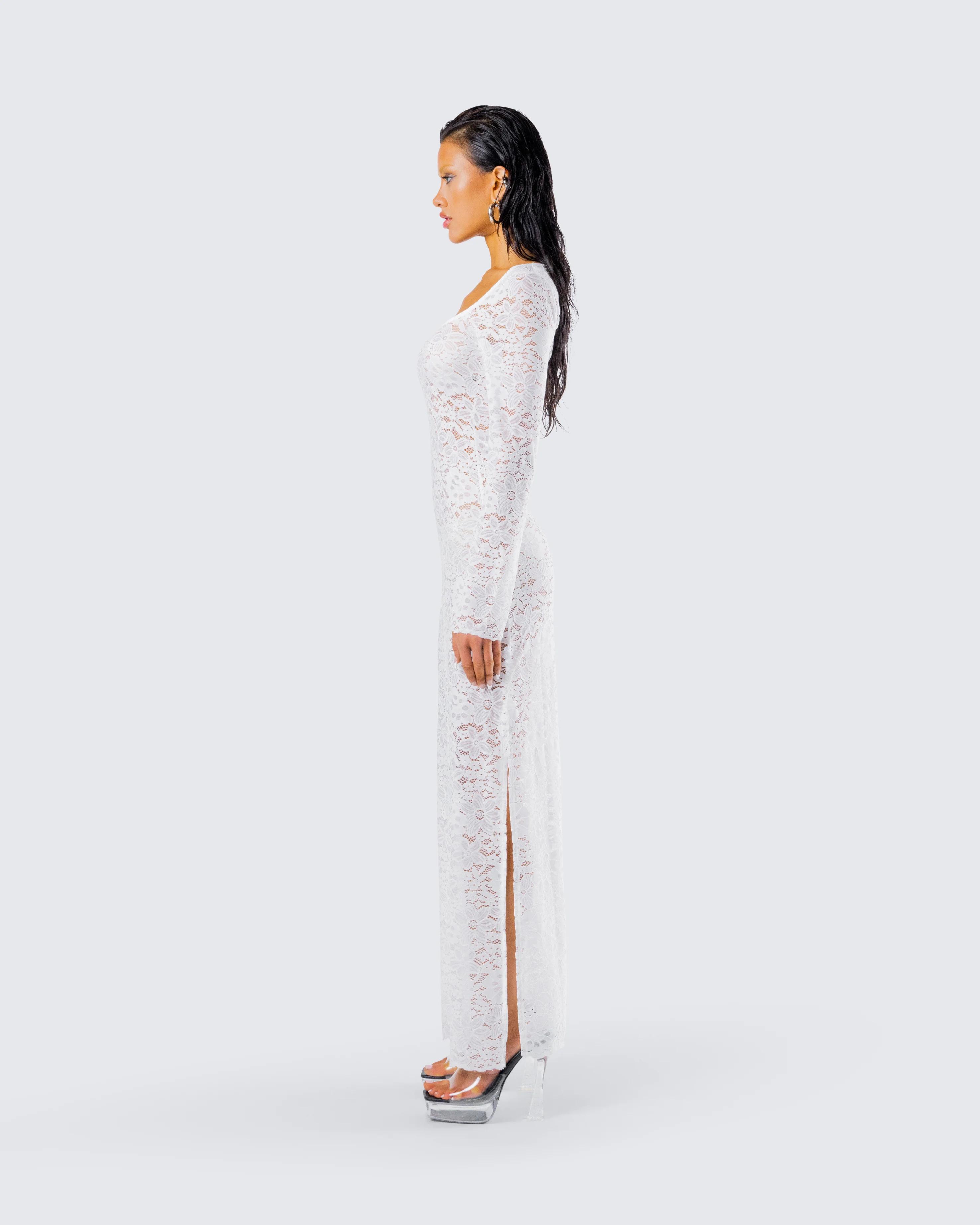 Tanith White Lace Maxi Dress - Image 6