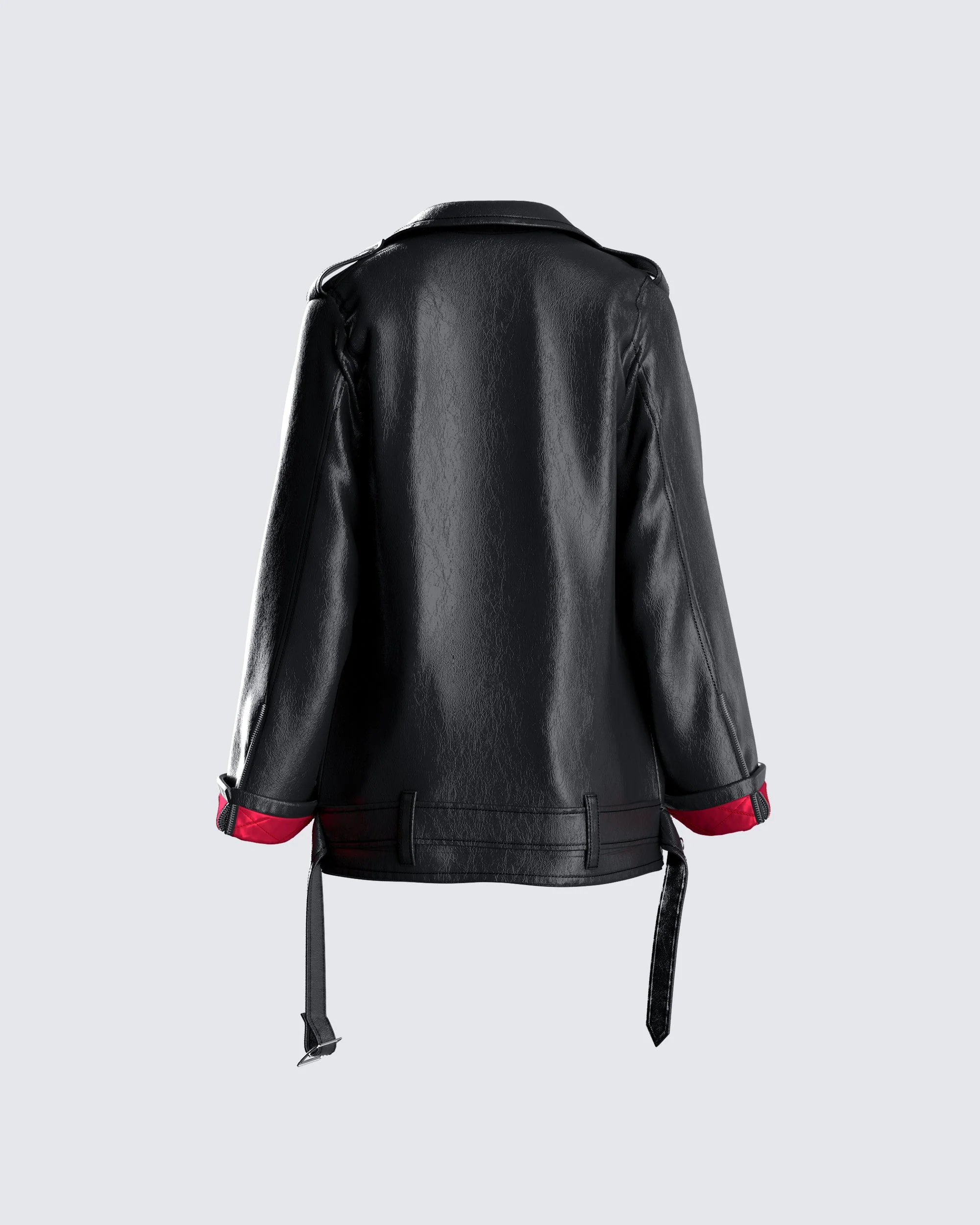 Tarja Black Vegan Leather Jacket - Image 3