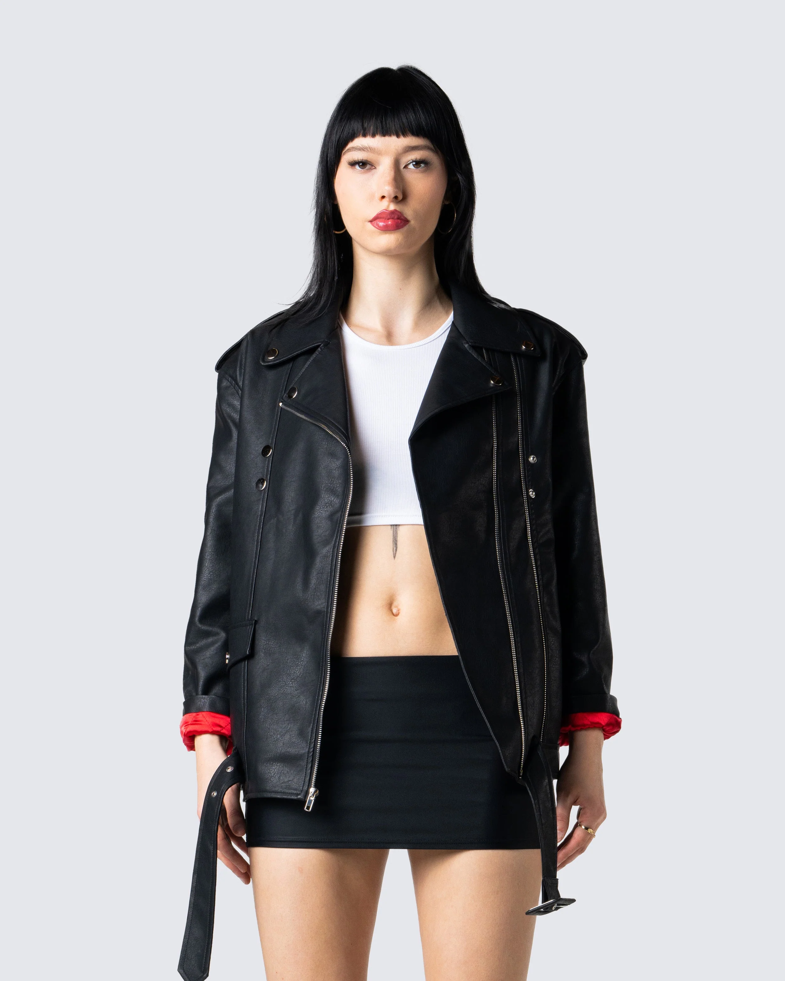 Tarja Black Vegan Leather Jacket - Image 4