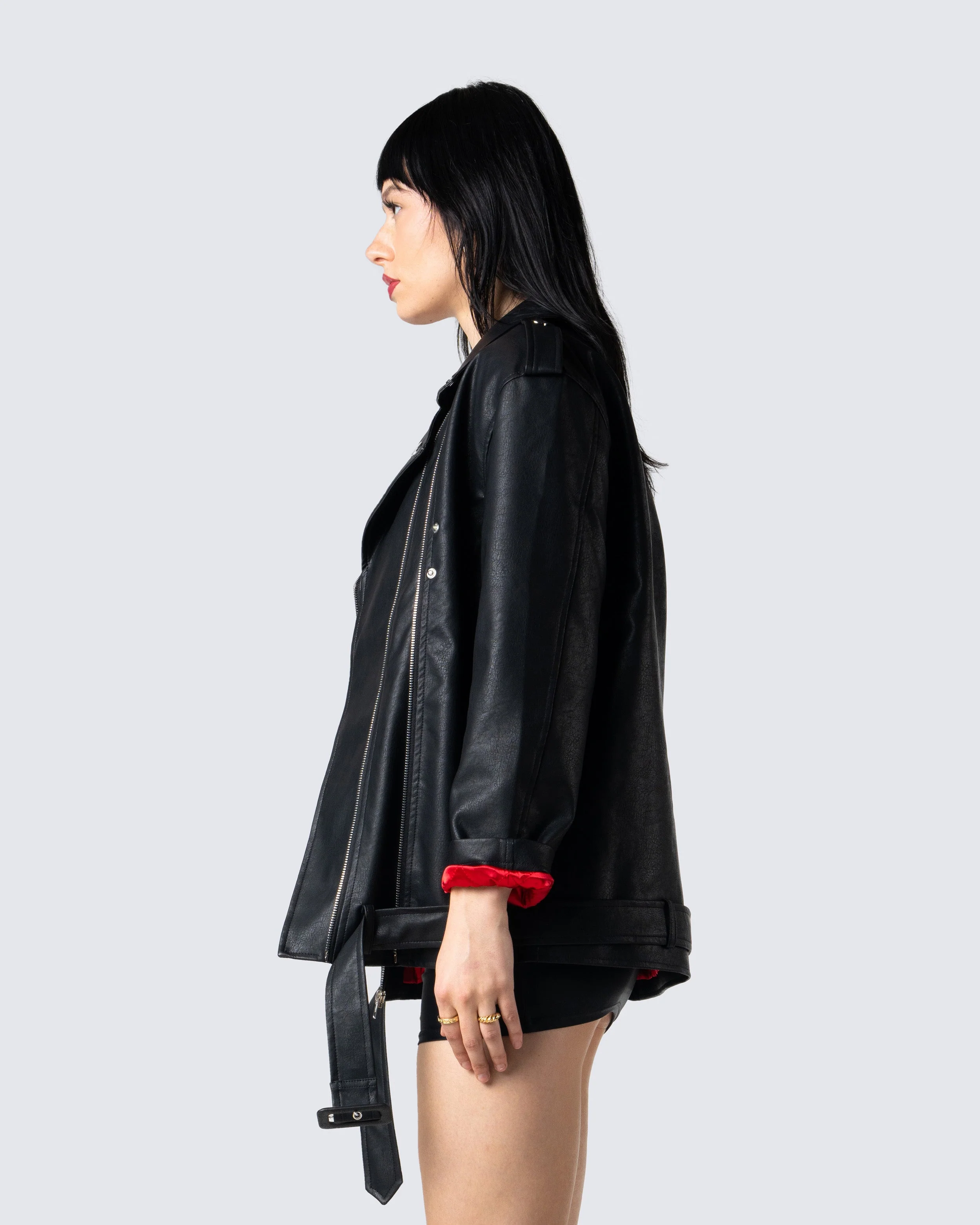 Tarja Black Vegan Leather Jacket - Image 5