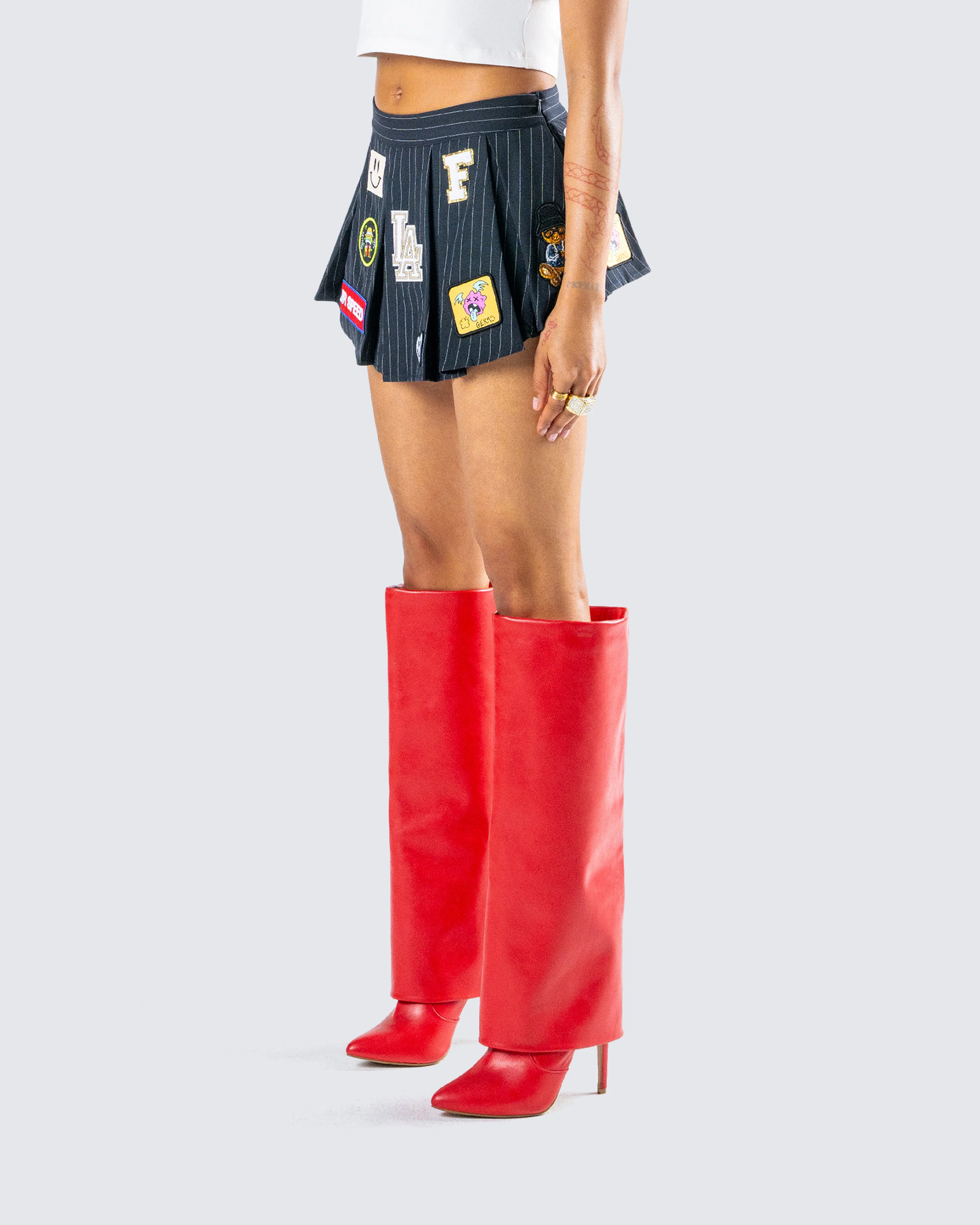 Teagan X-Rated Patch Mini Skirt - Image 3