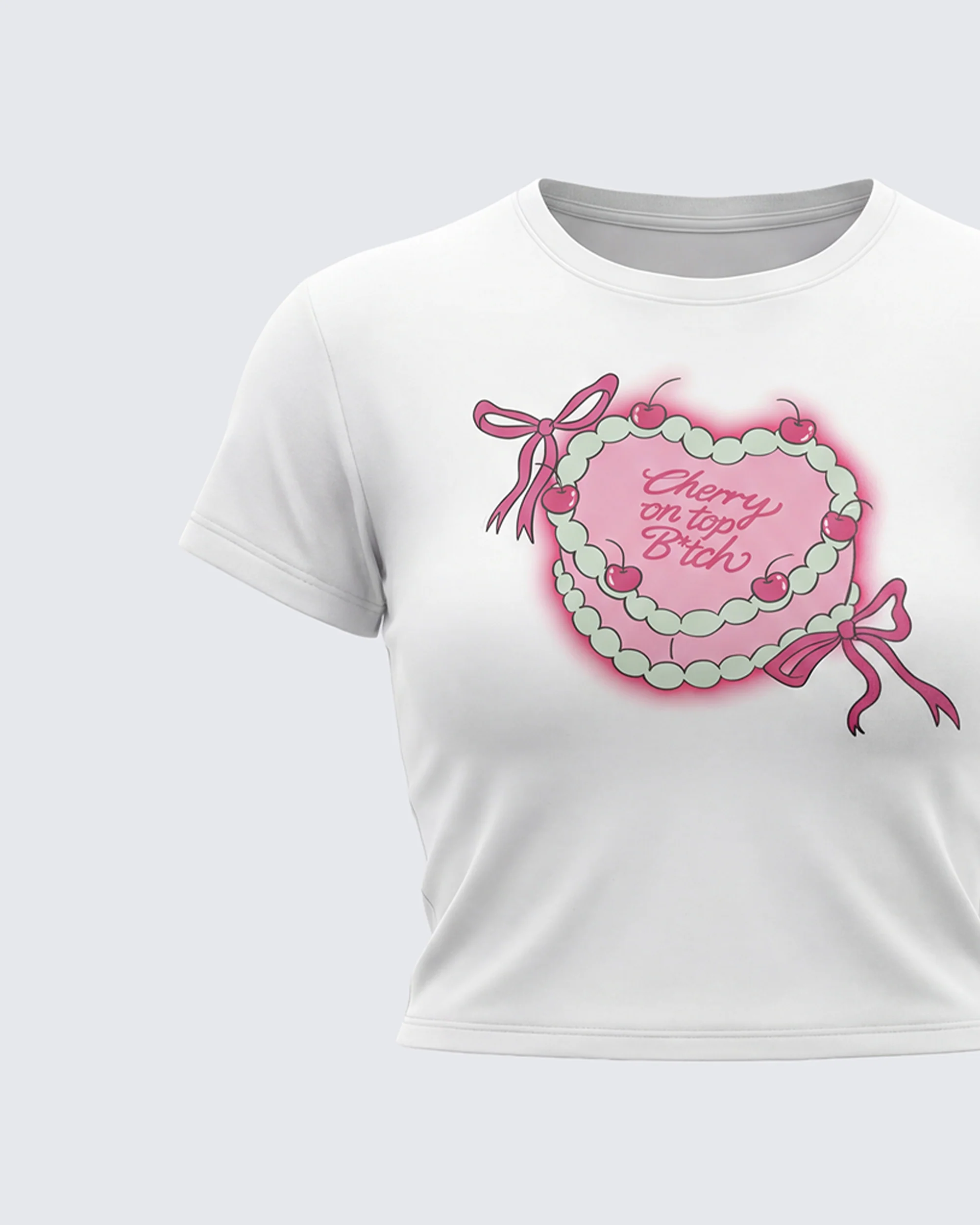 Terry White Graphic Baby Tee - Image 6