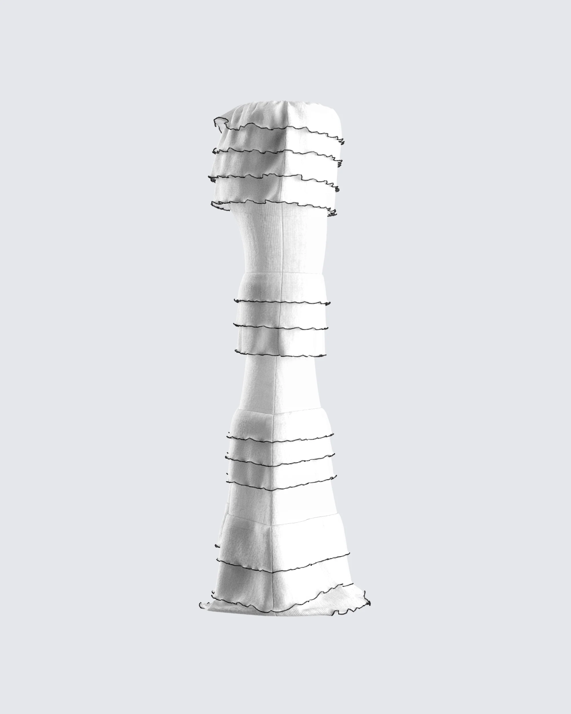 Toman White Tiered Maxi Skirt - Image 2