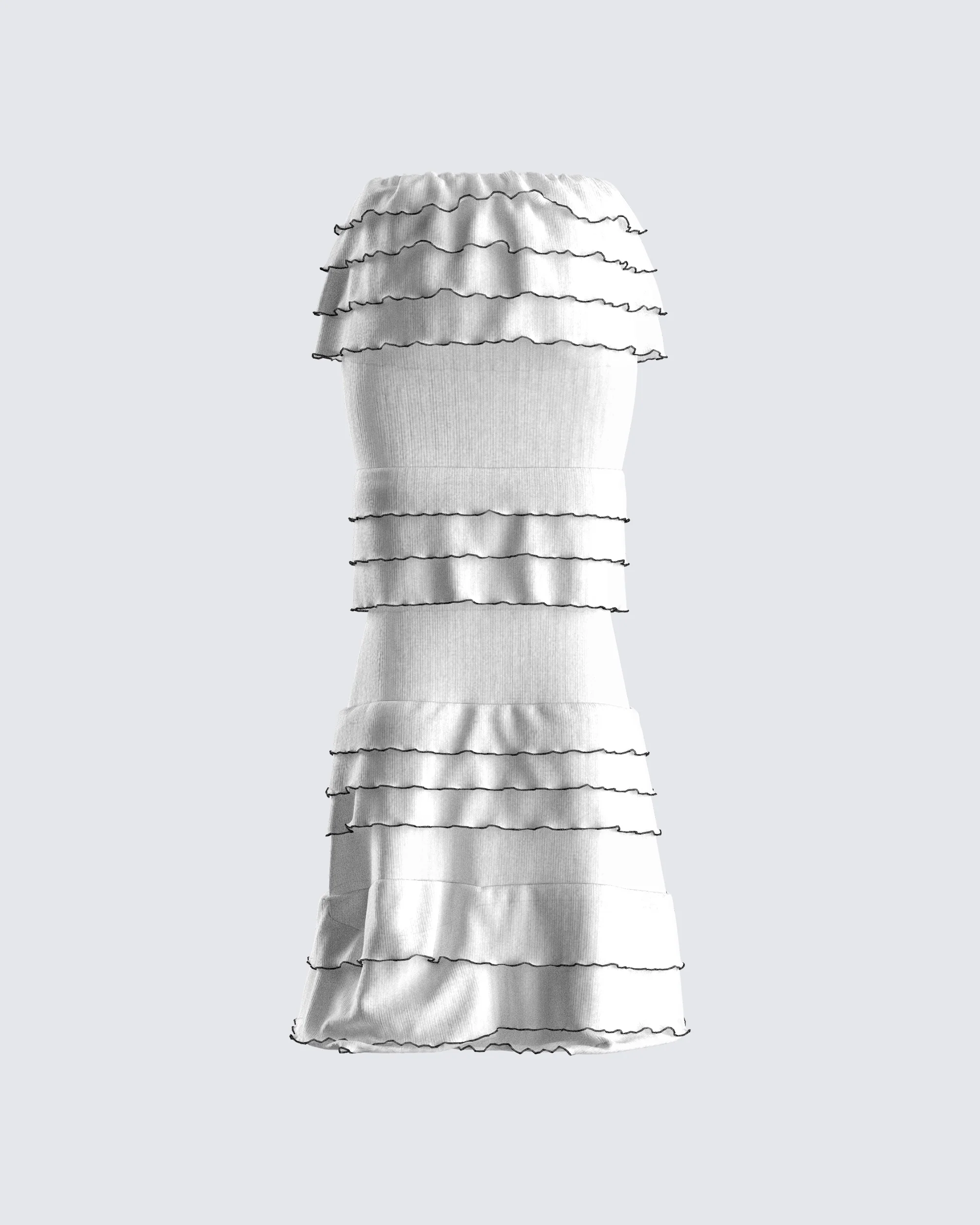 Toman White Tiered Maxi Skirt - Image 3