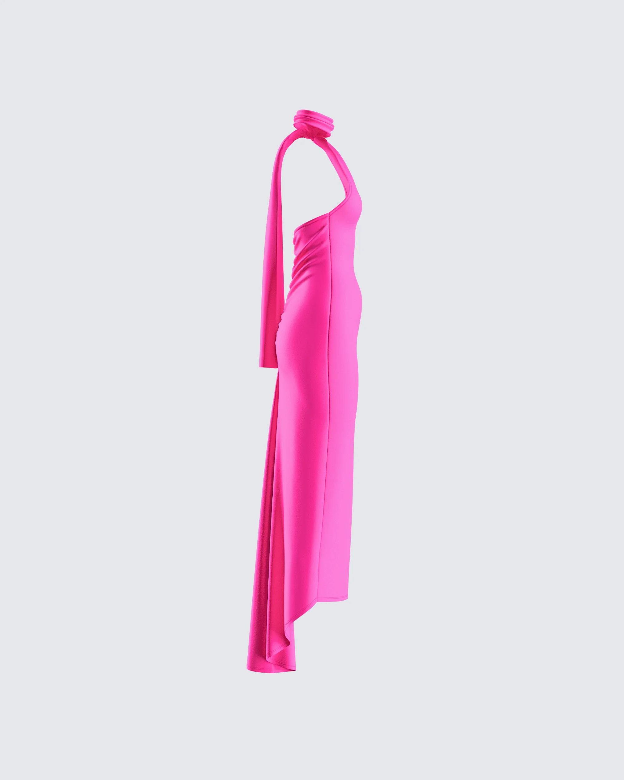 Toni Hot Pink One Shoulder Dress - Image 2