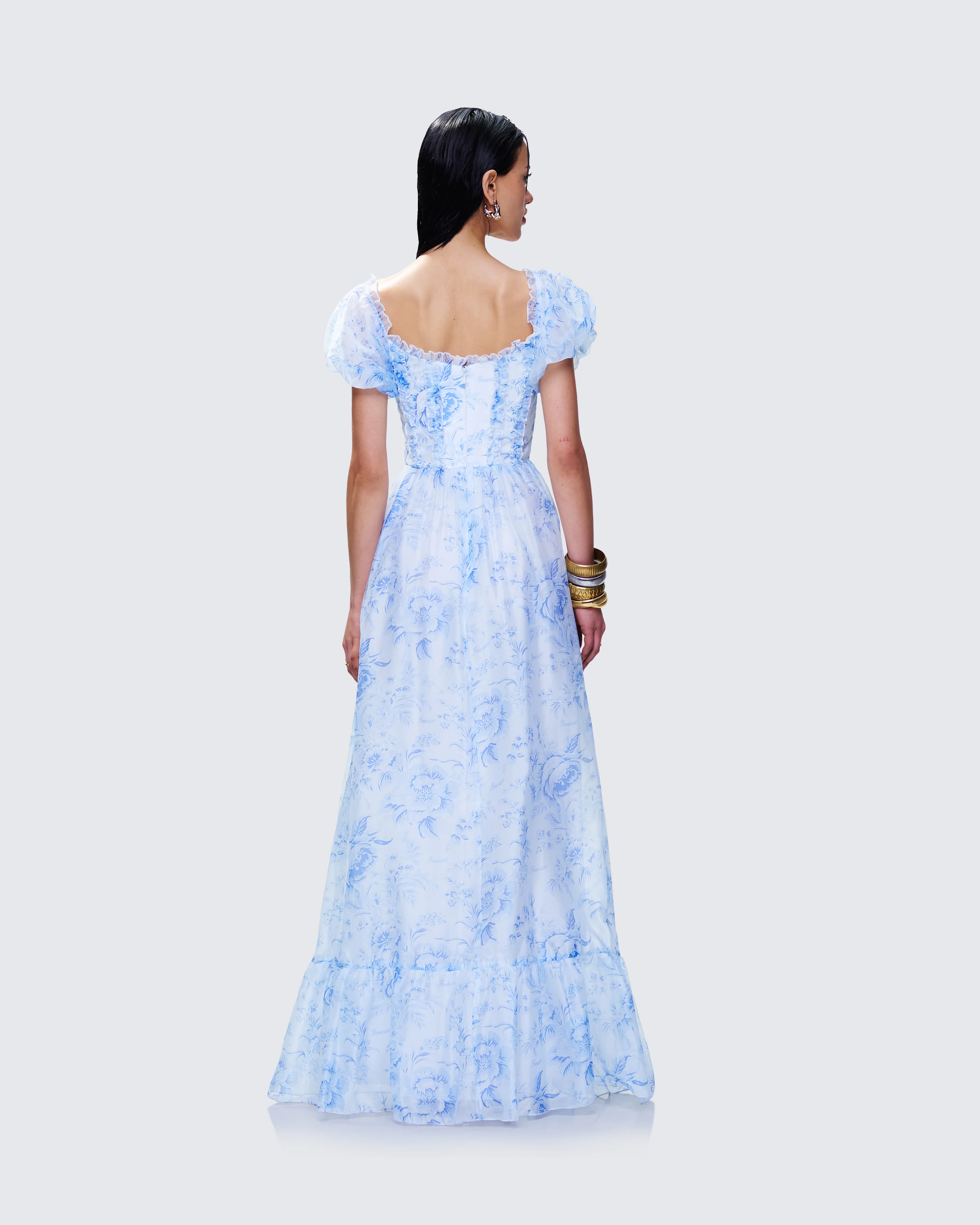 Tressa Blue Flower Print Maxi Dress - Image 7
