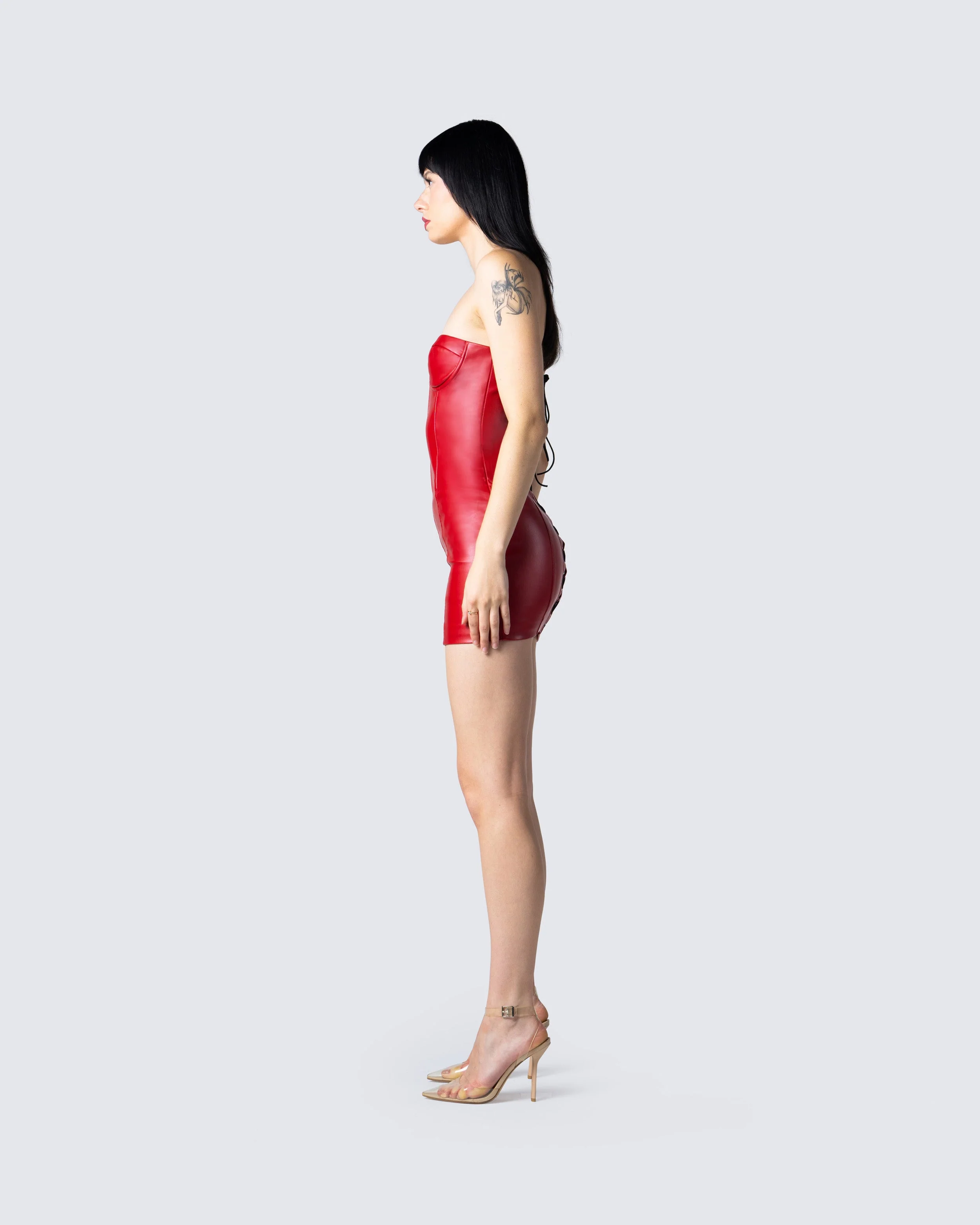 Trisha Vegan Leather Mini Dress - Image 4