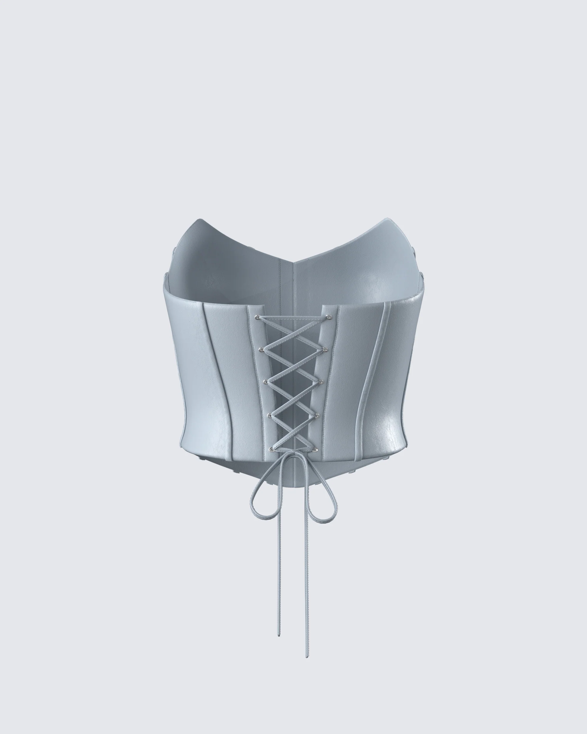 Tui Grey Vegan Leather Corset Top - Image 3