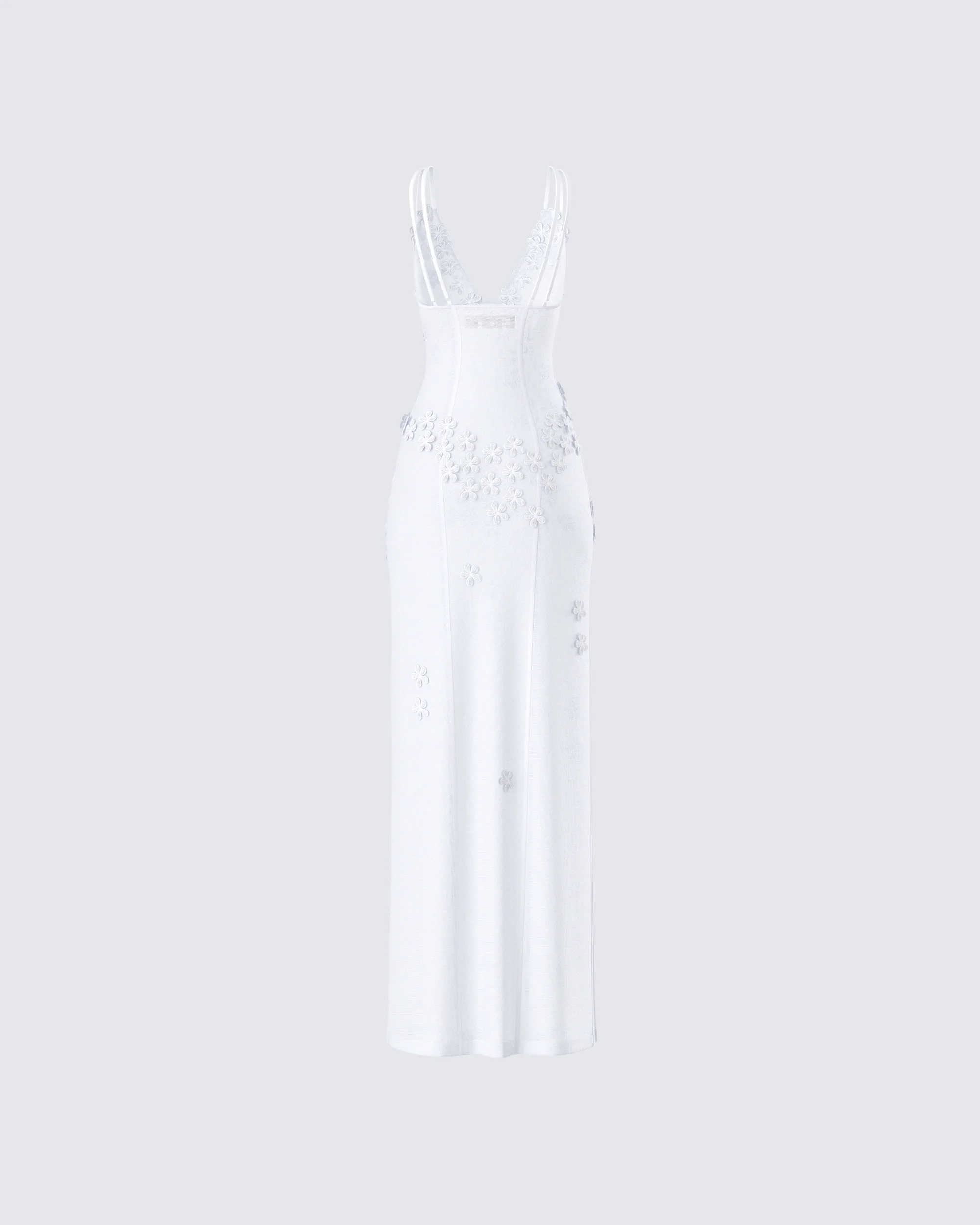 Twyla White Floral Mesh Maxi Dress - Image 3