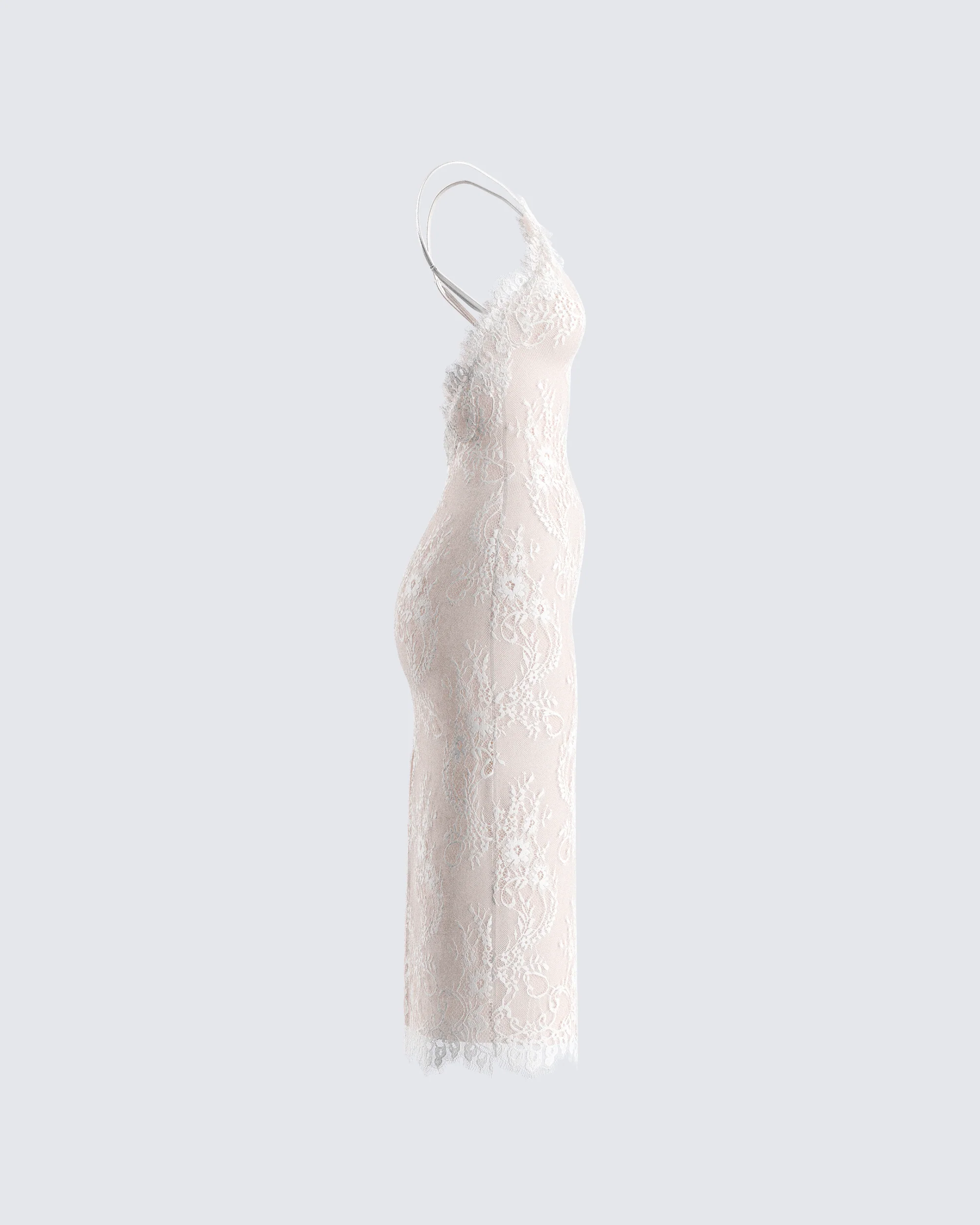 Tyra Ivory Lace Halter Midi Dress - Image 2
