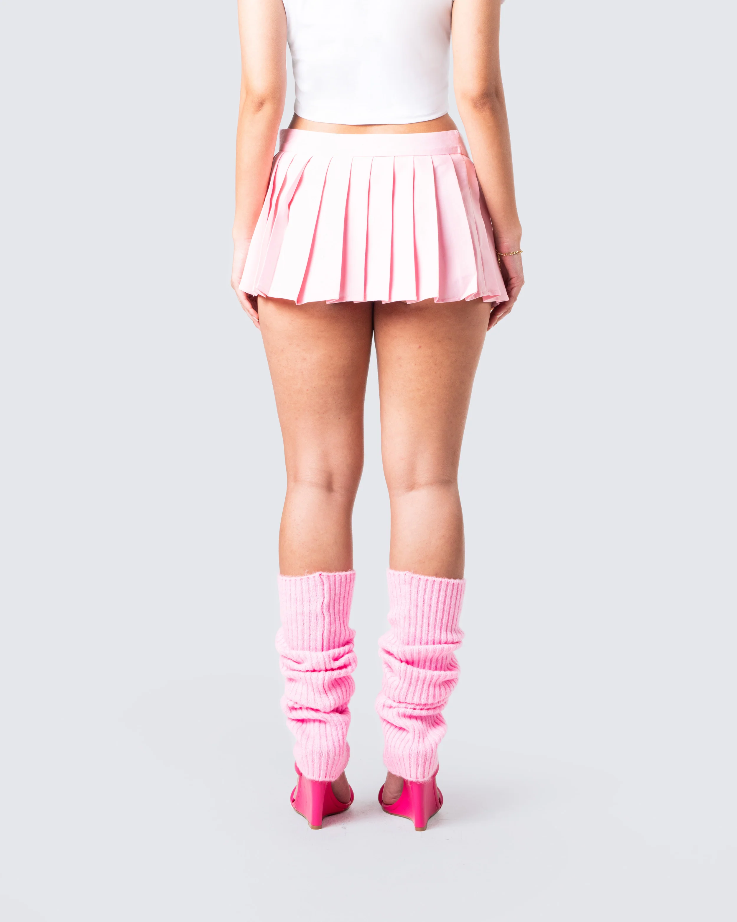 Uma Pink Micro Mini Pleated Skort - Image 6