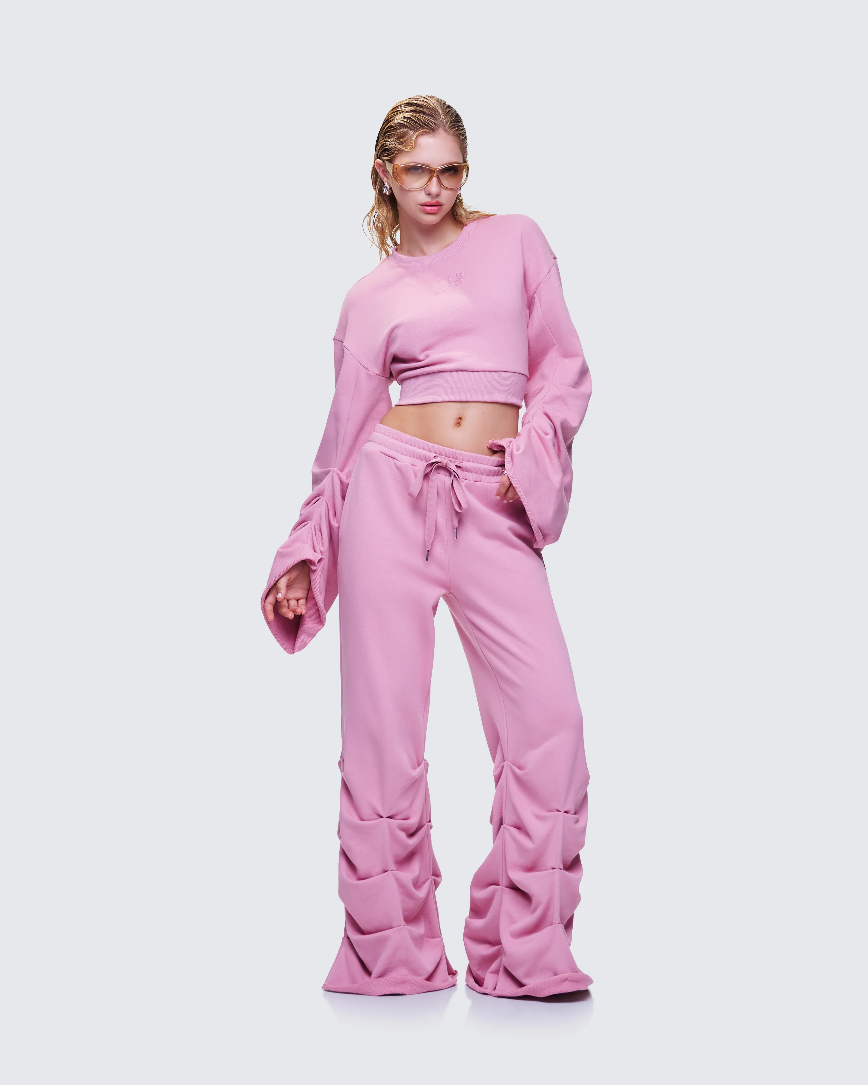 Una Pink Stacked Sleeve Sweatshirt - Image 5