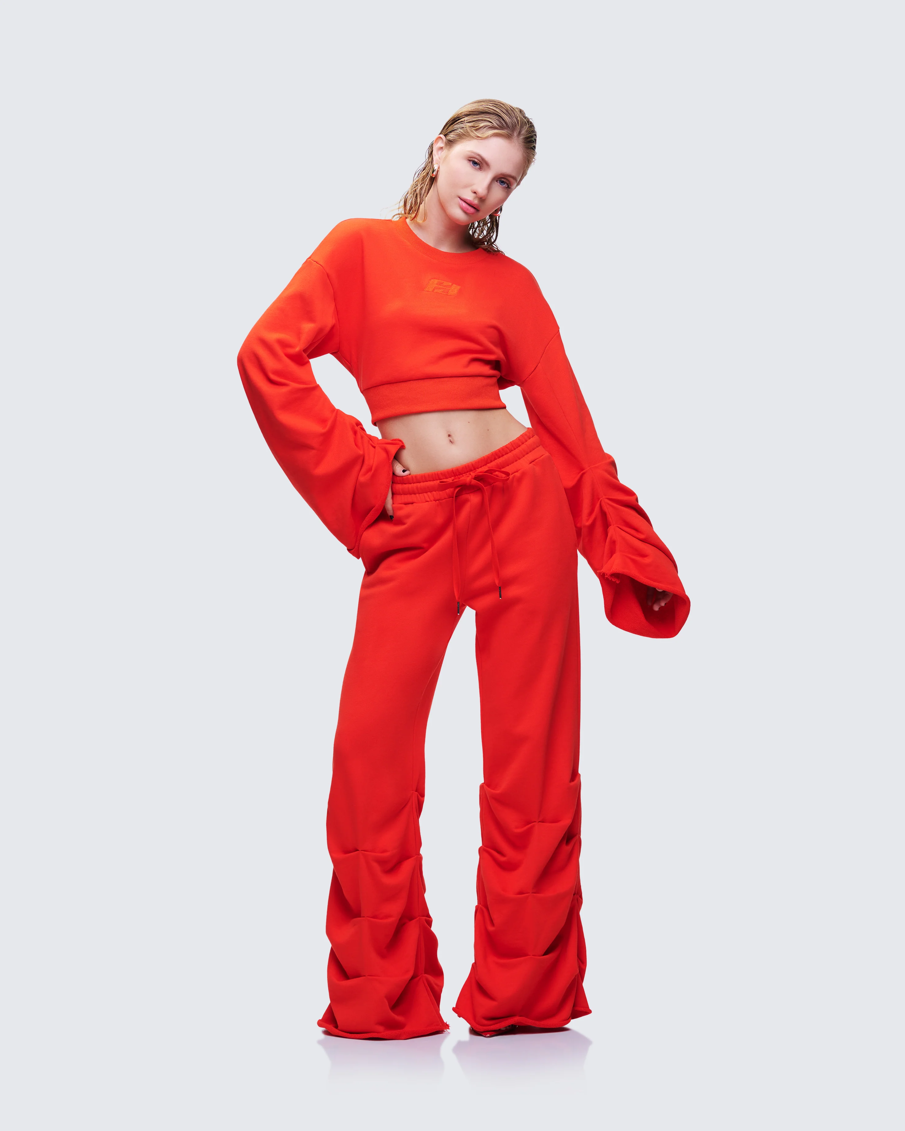 Una Red Stacked Leg Toggle Sweatpant - Image 5