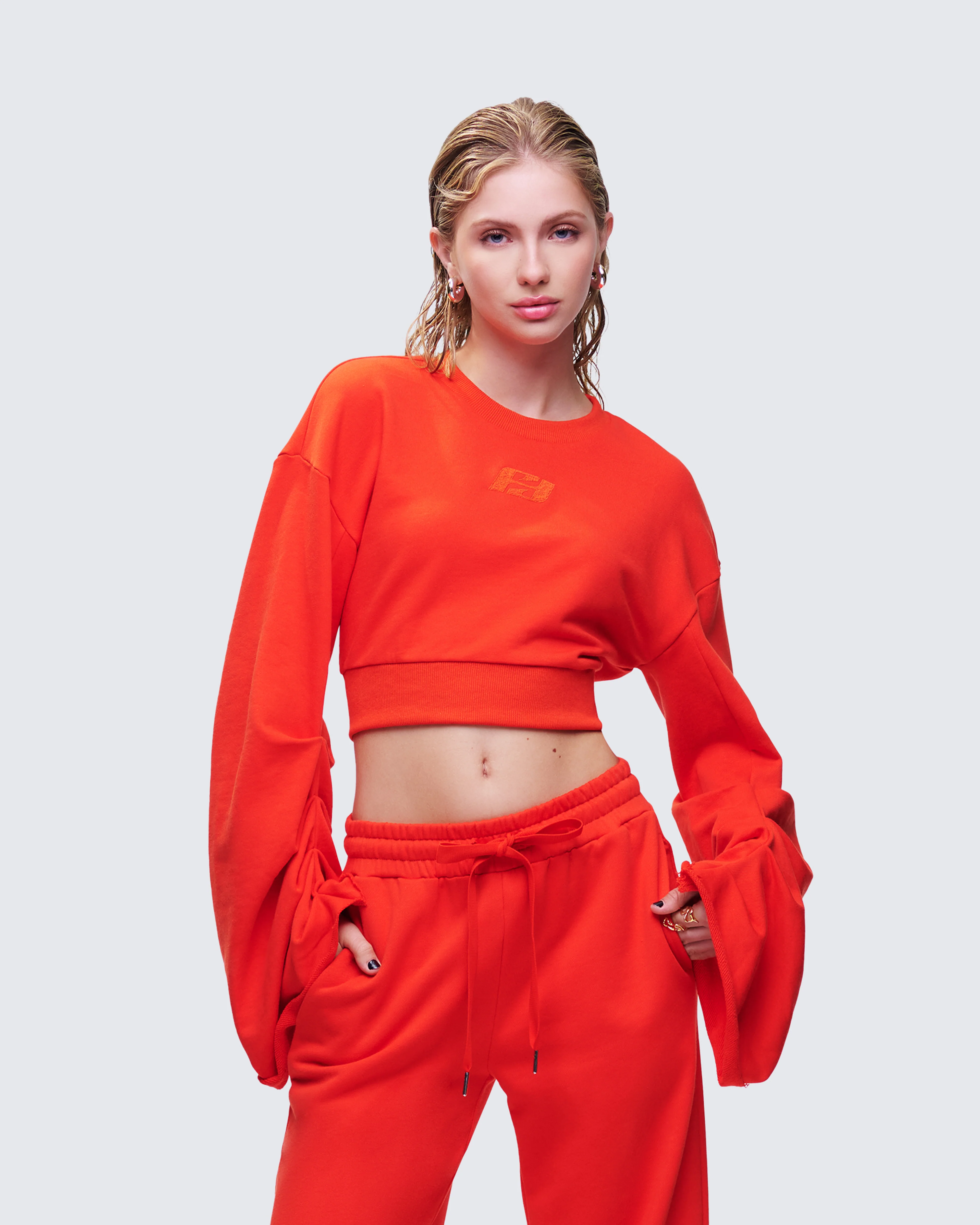 Una Red Stacked Sleeve Sweatshirt - Image 3