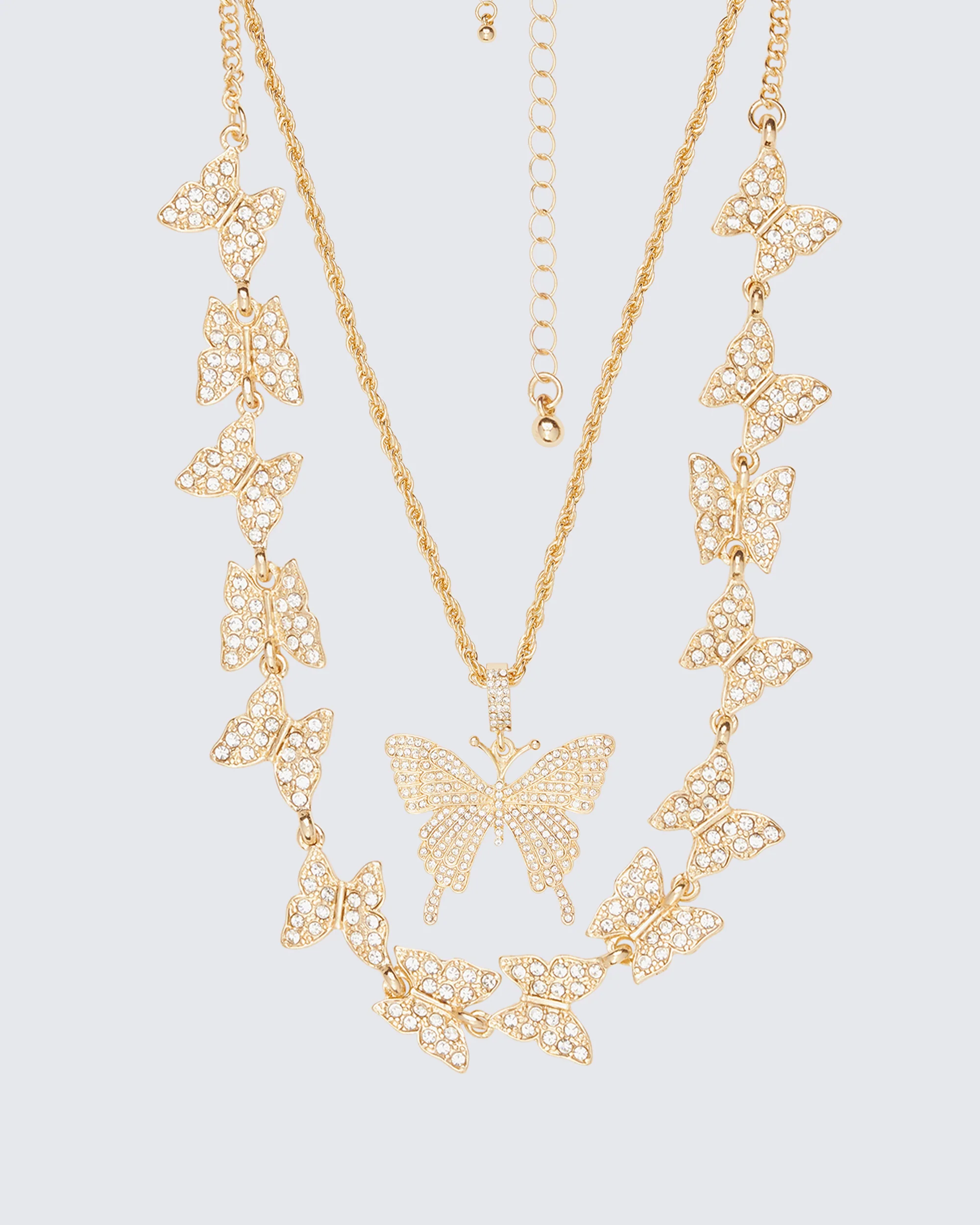 Val Gold Butterfly Necklace Stack - Image 2