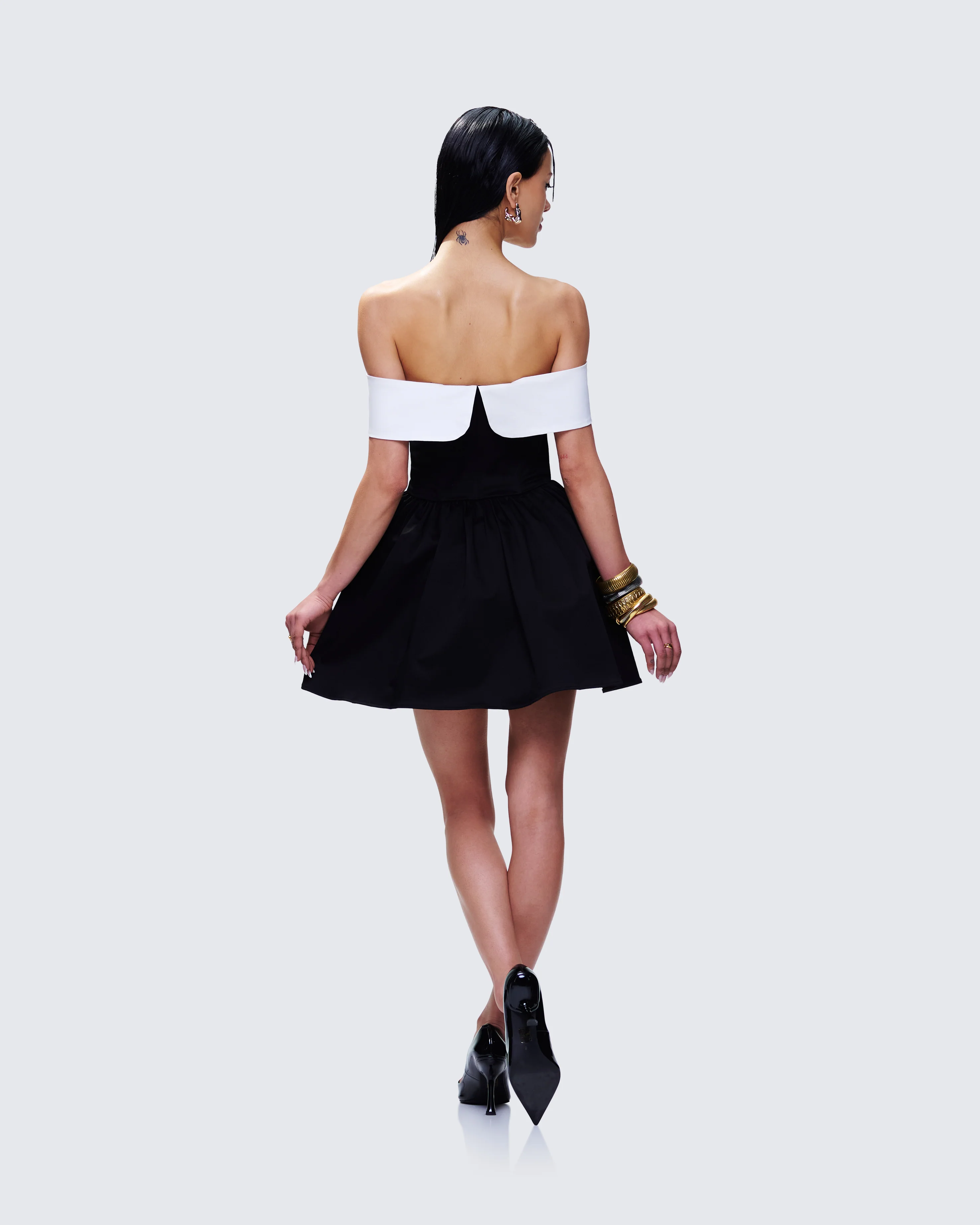 Vale Black Off Shoulder Mini Dress - Image 5