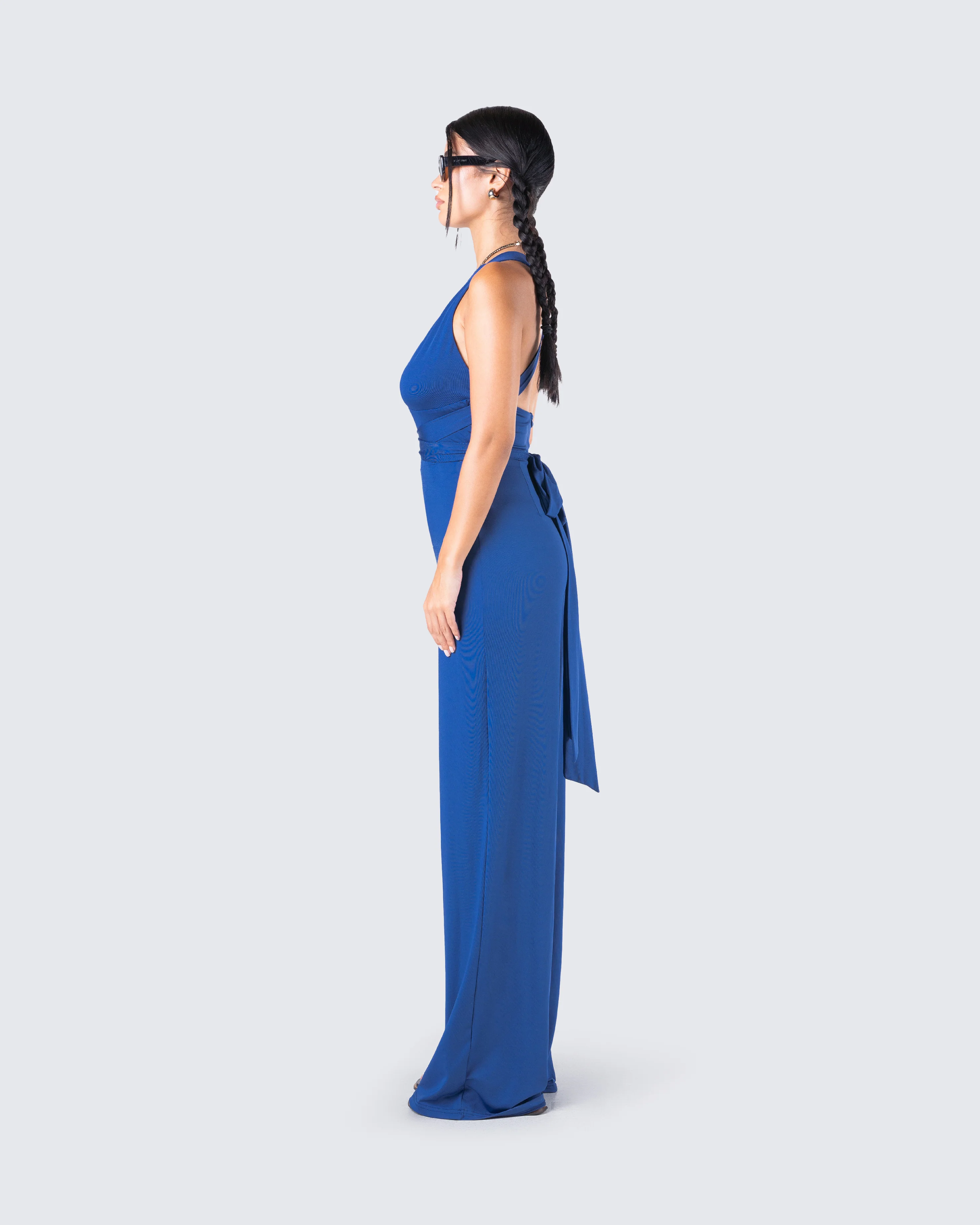 Valentina Blue Halter Jumpsuit - Image 5