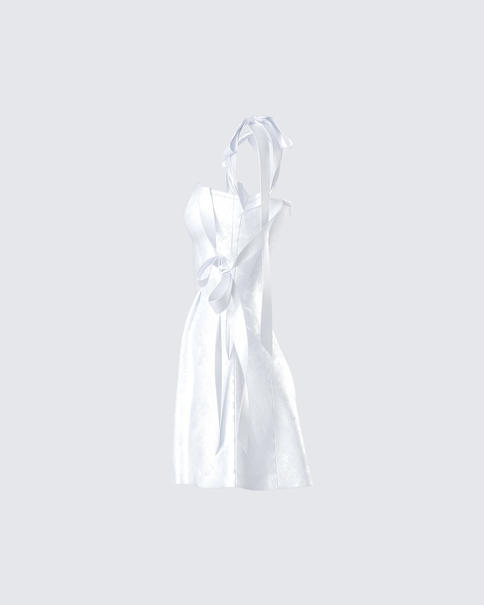 Valeria White Satin Mini Dress - Image 2