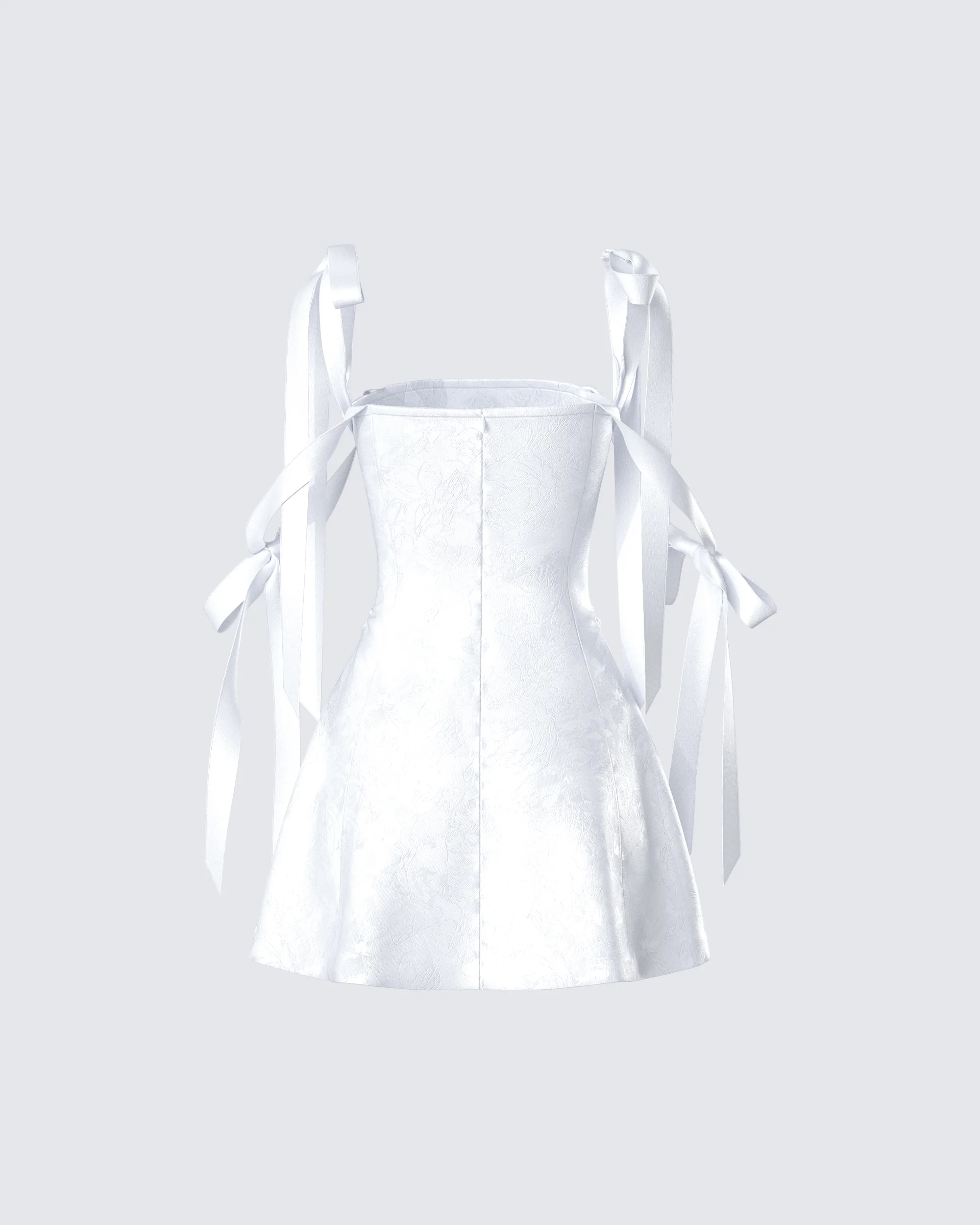 Valeria White Satin Mini Dress - Image 3