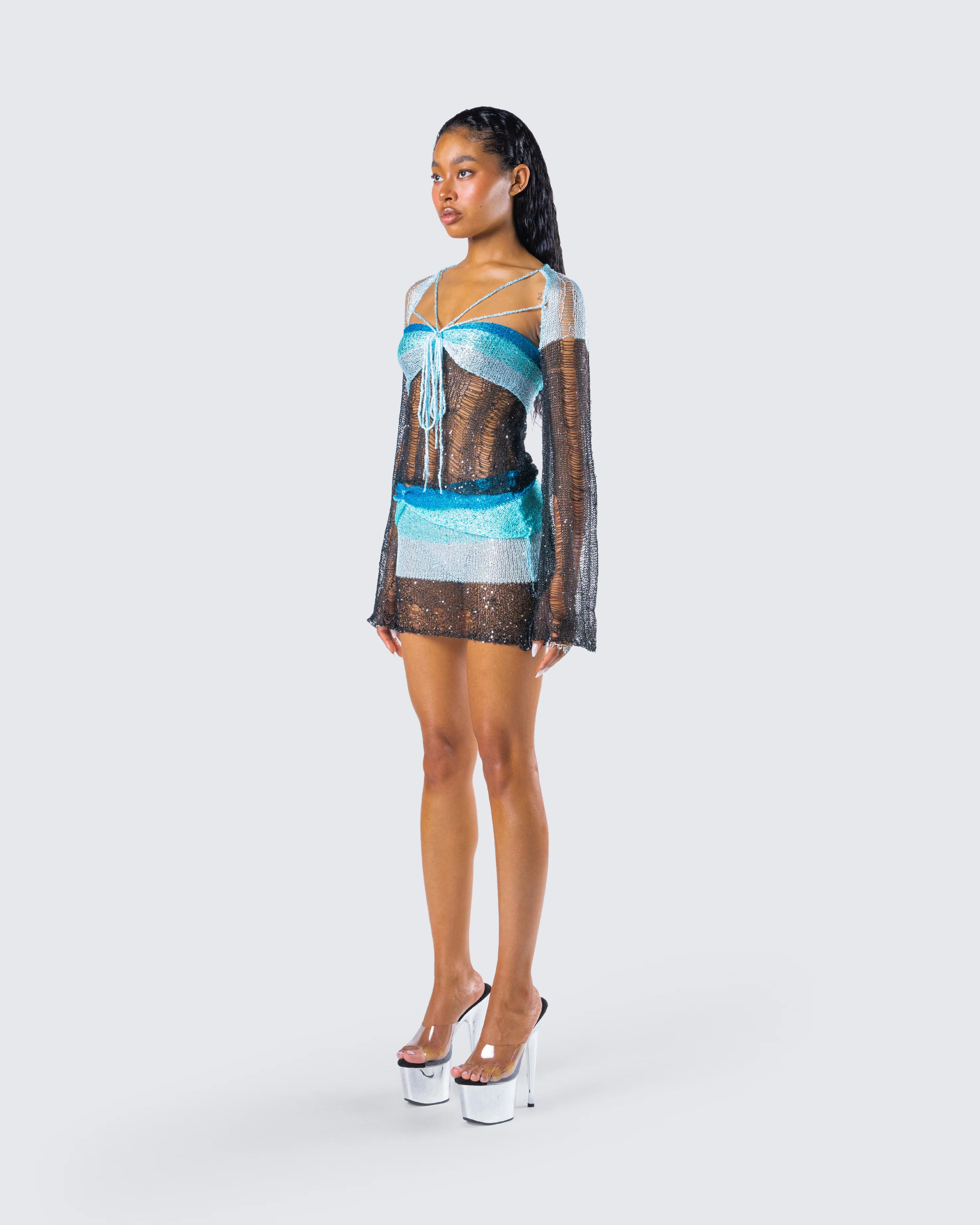 Vanessa Black Sequin Knit Set - Image 5