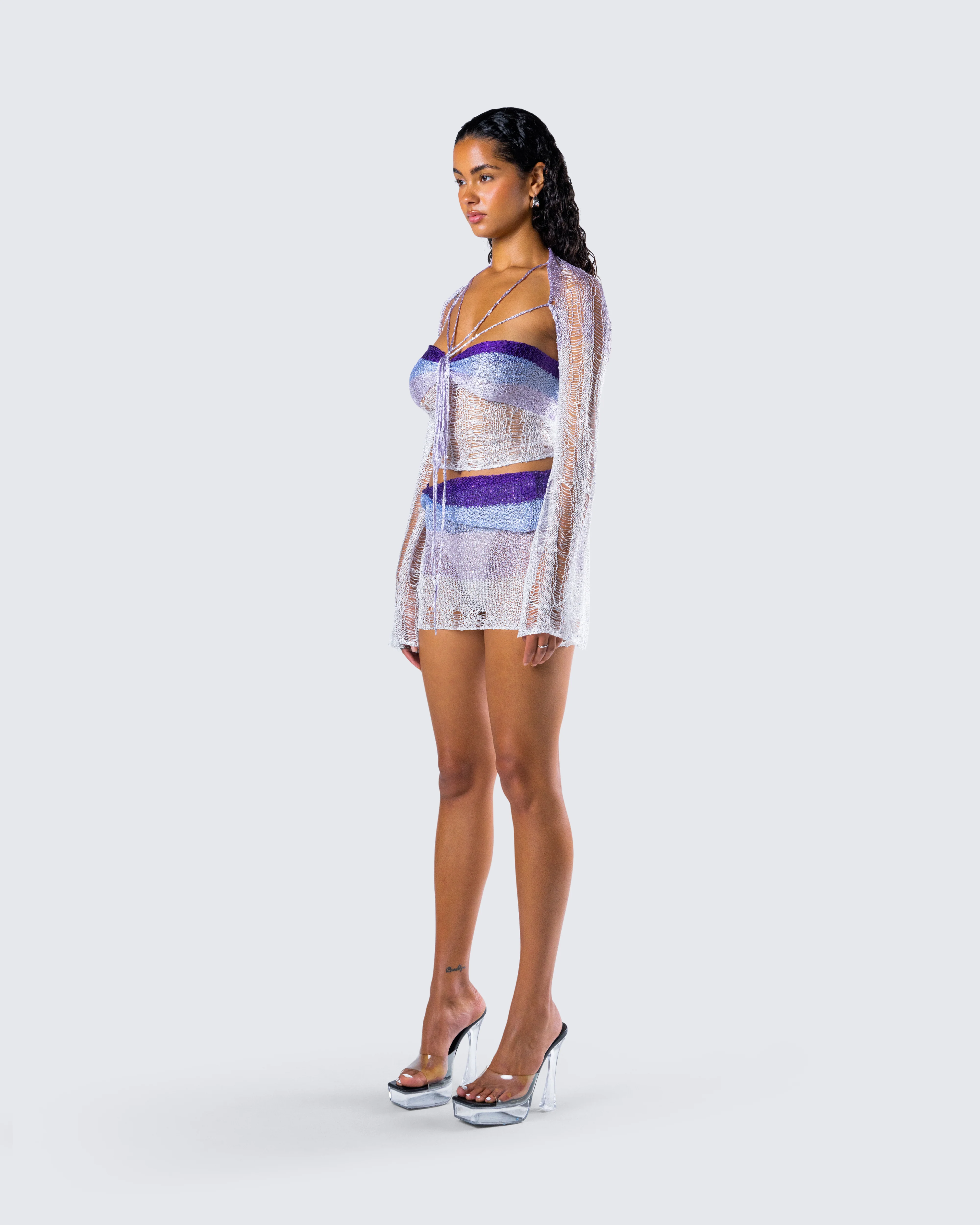 Vanessa Purple Sequin Knit Set - Image 5