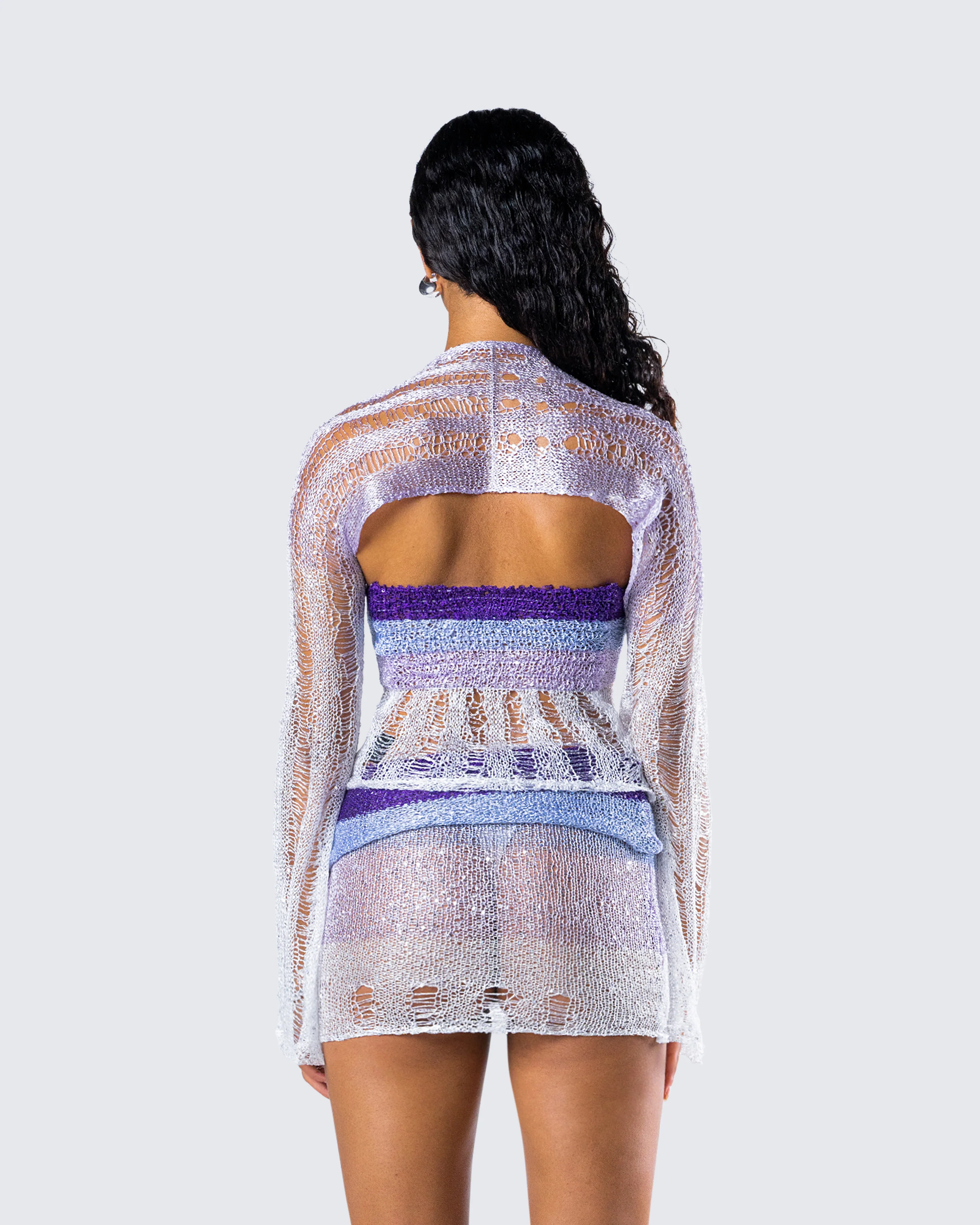 Vanessa Purple Sequin Knit Top - Image 7