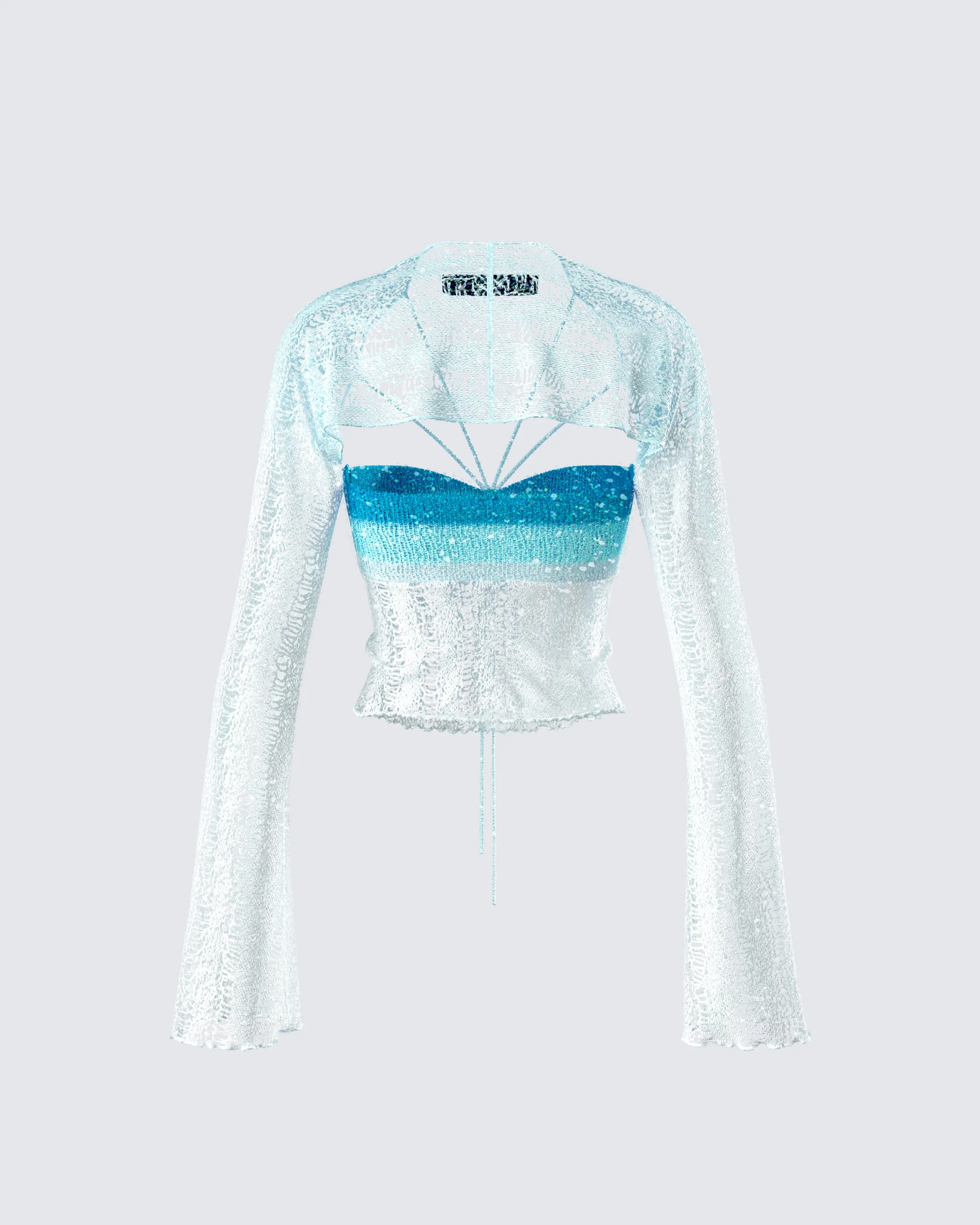Vanessa Turquoise Sequin Knit Top - Image 3