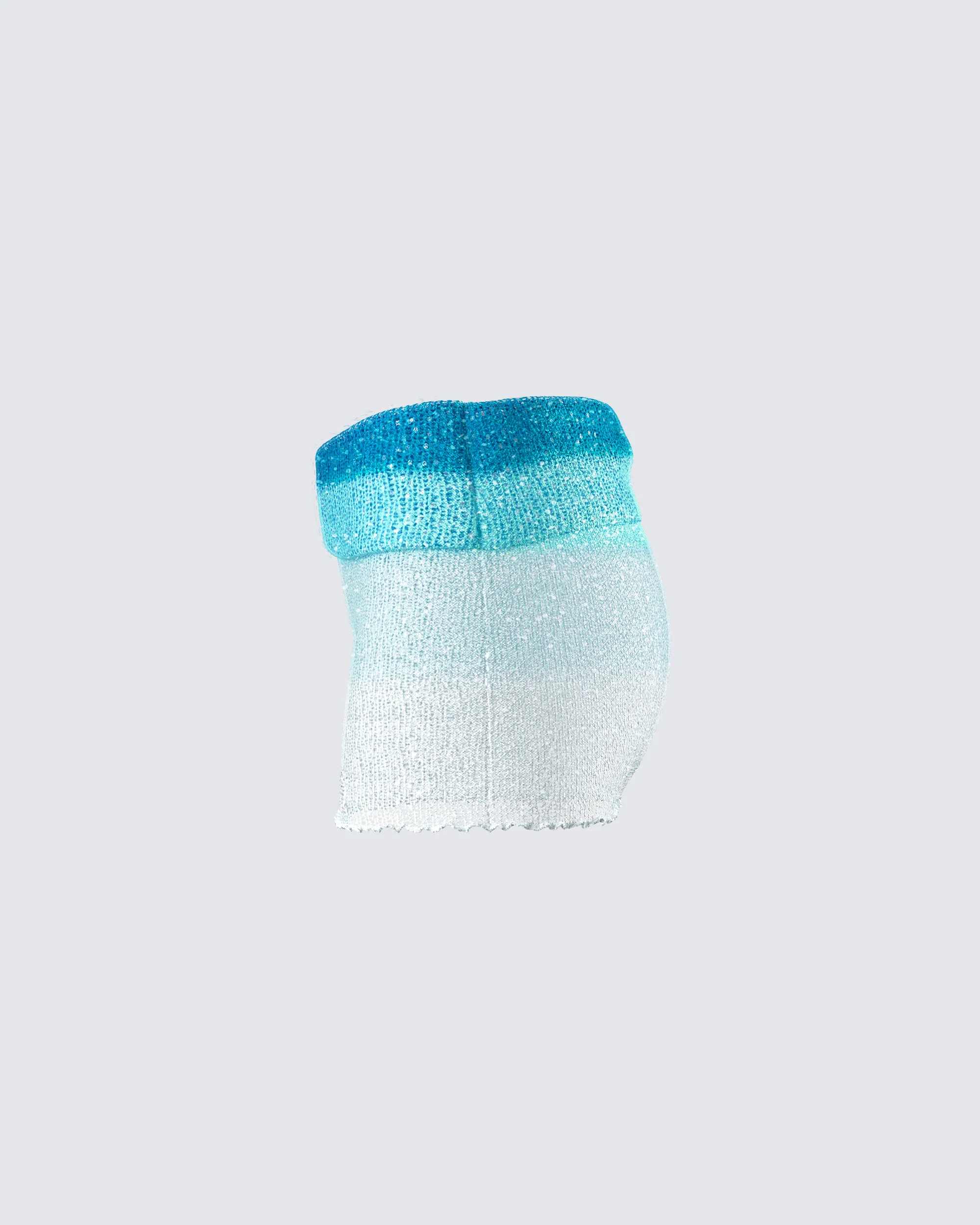 Vanessa Turquoise Sequin Knit Skirt - Image 2