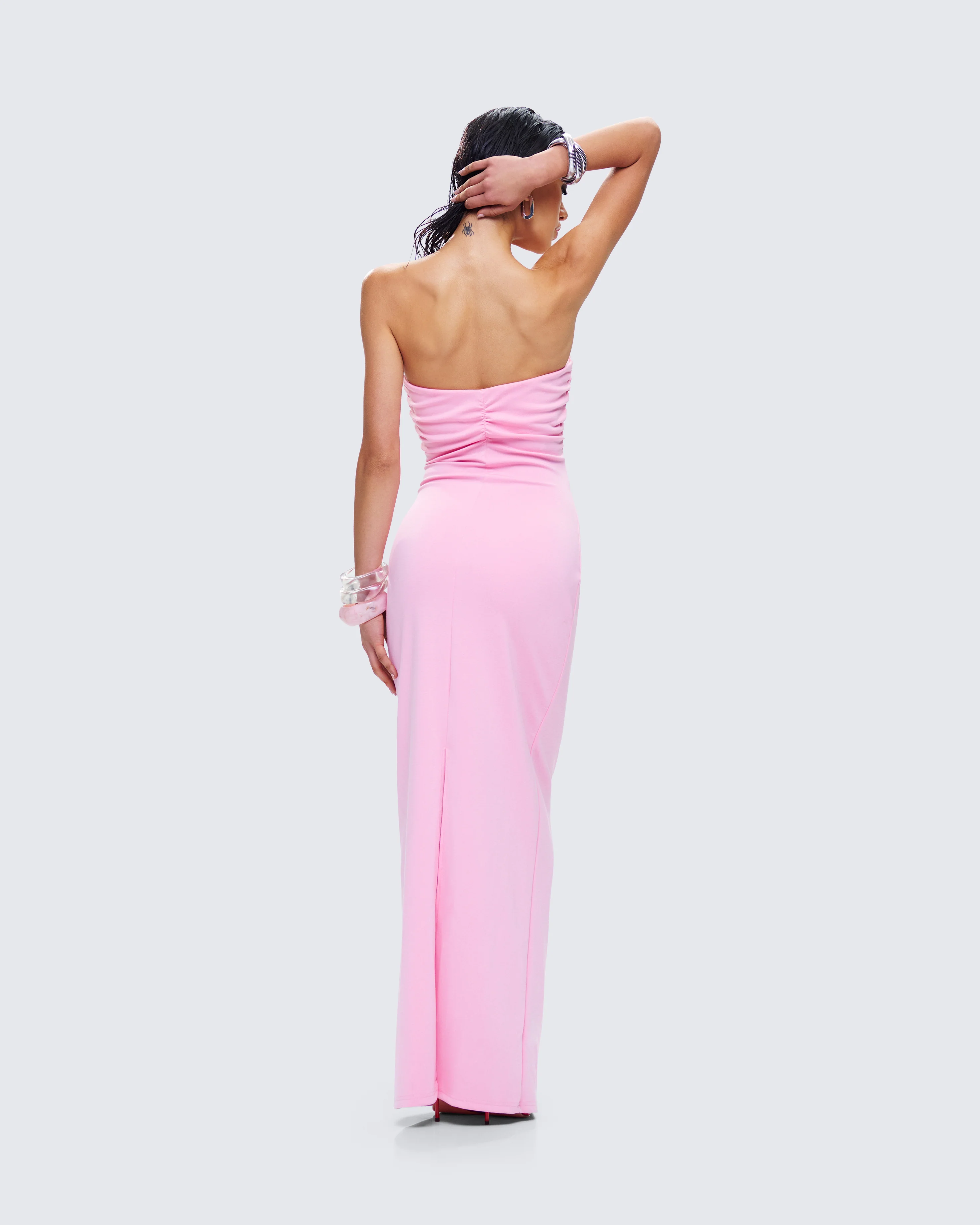 Veida Pink Flower Applique Dress - Image 7