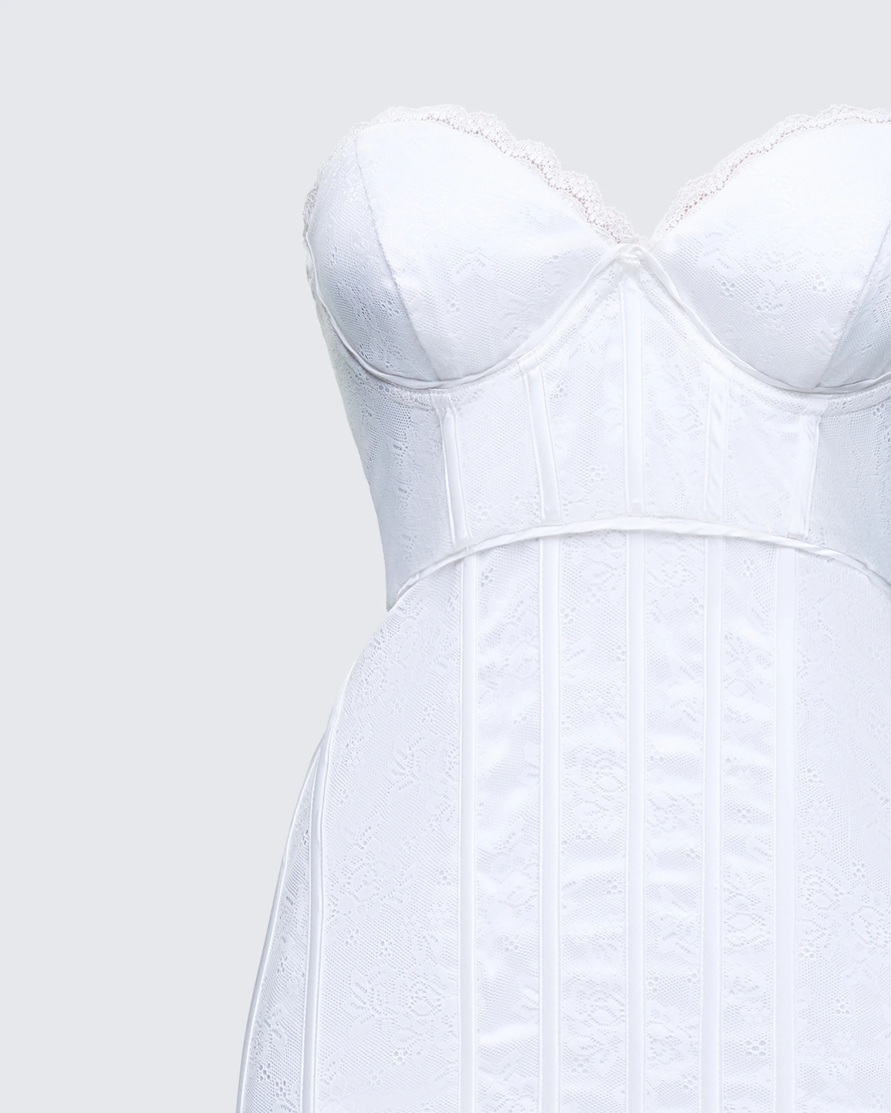 Vela White Lace Corset Mini Dress - Image 6