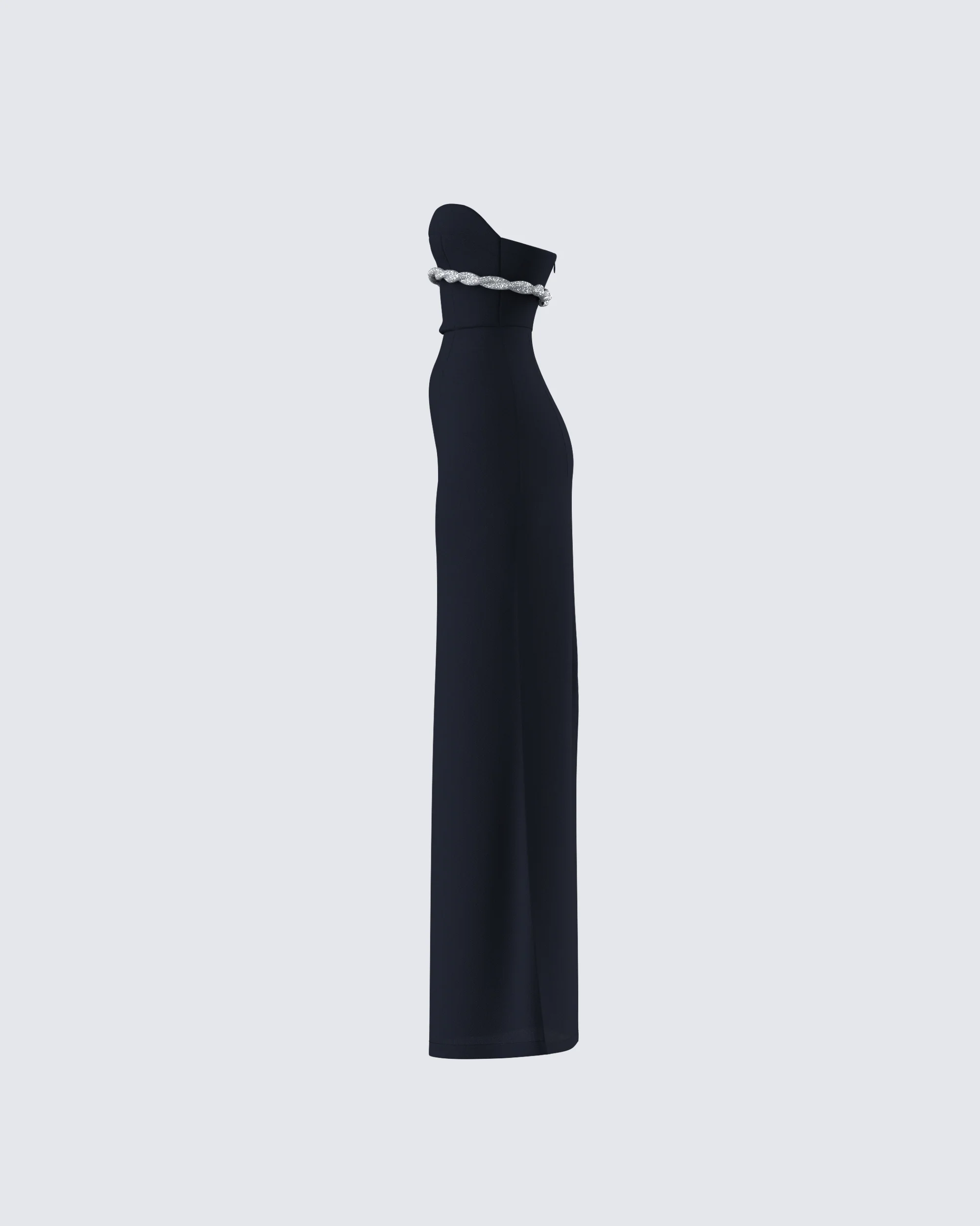 Via Black Crepe Embellished Gown - Image 2