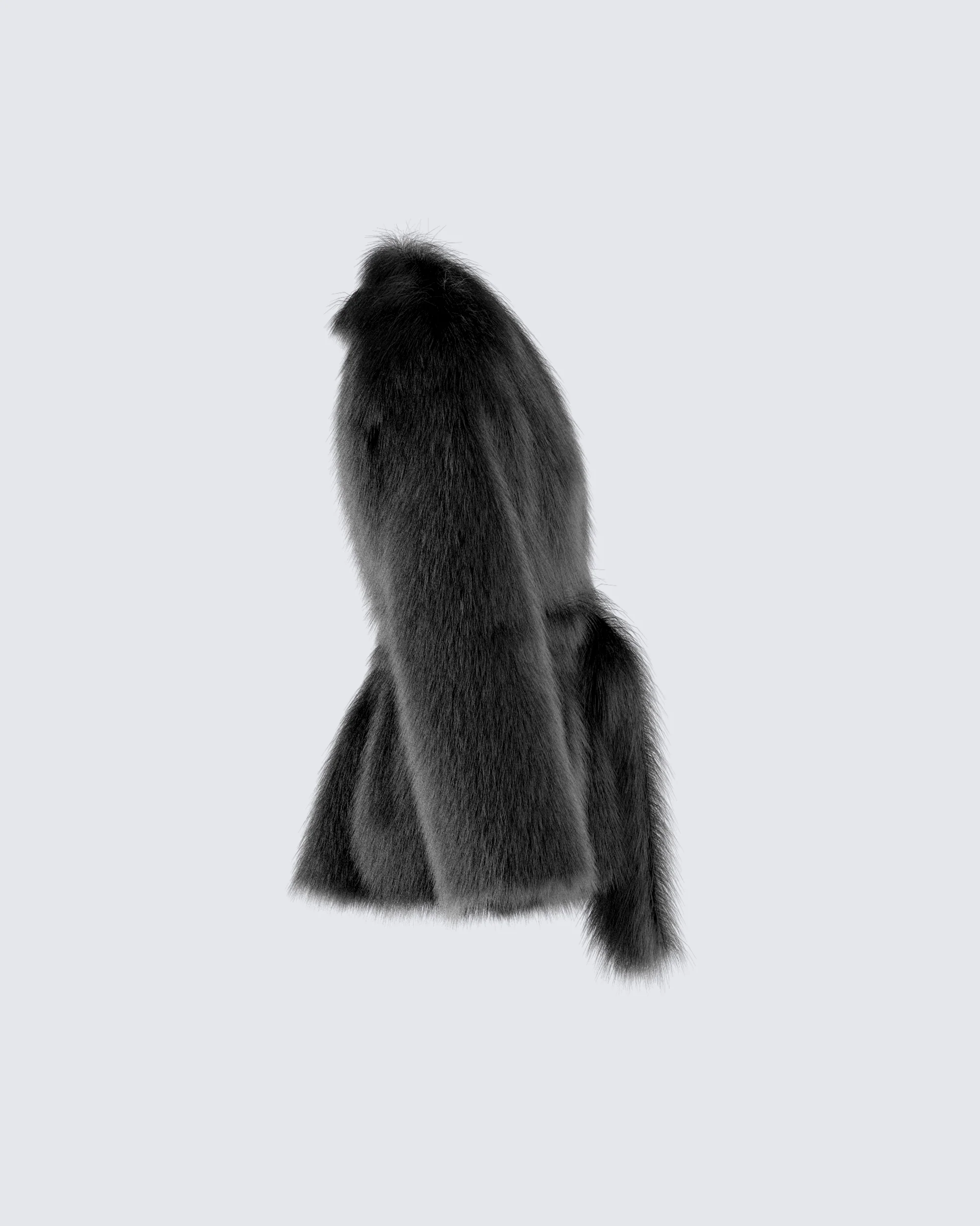 Victoria Black Fur Coat - Image 2